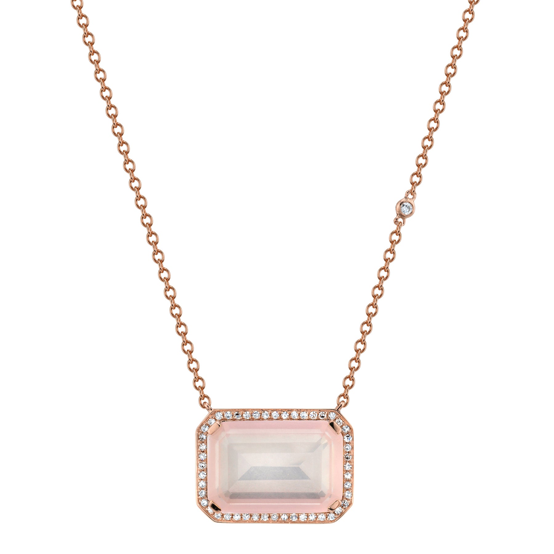 Rose Pink Crystal Cube Necklace – YUMI JEWELRY + PLANTS