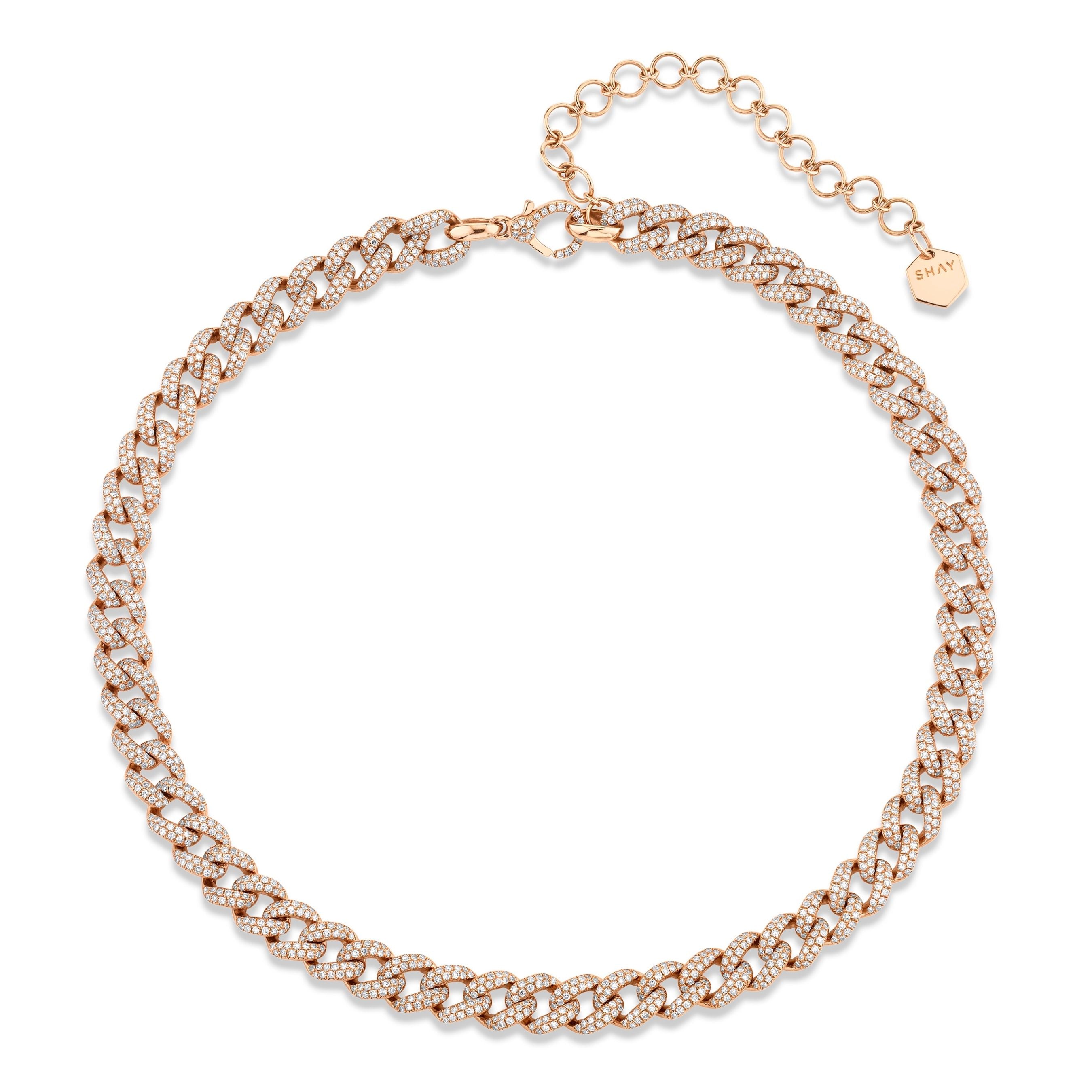 READY TO SHIP DIAMOND PAVE MEDIUM LINK CHOKER