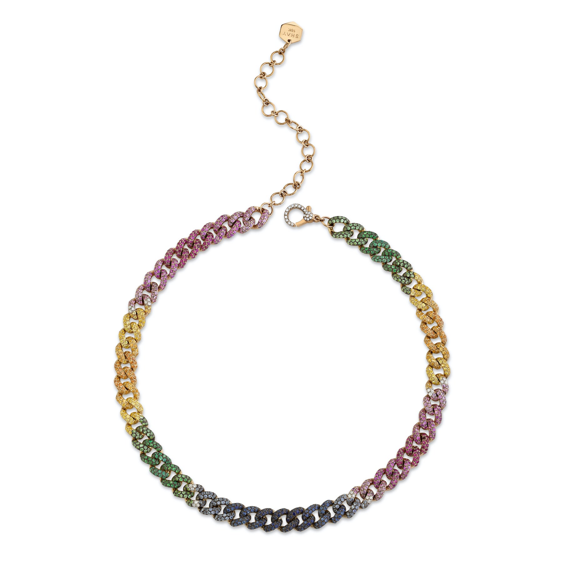 Rainbow pave necklace hotsell