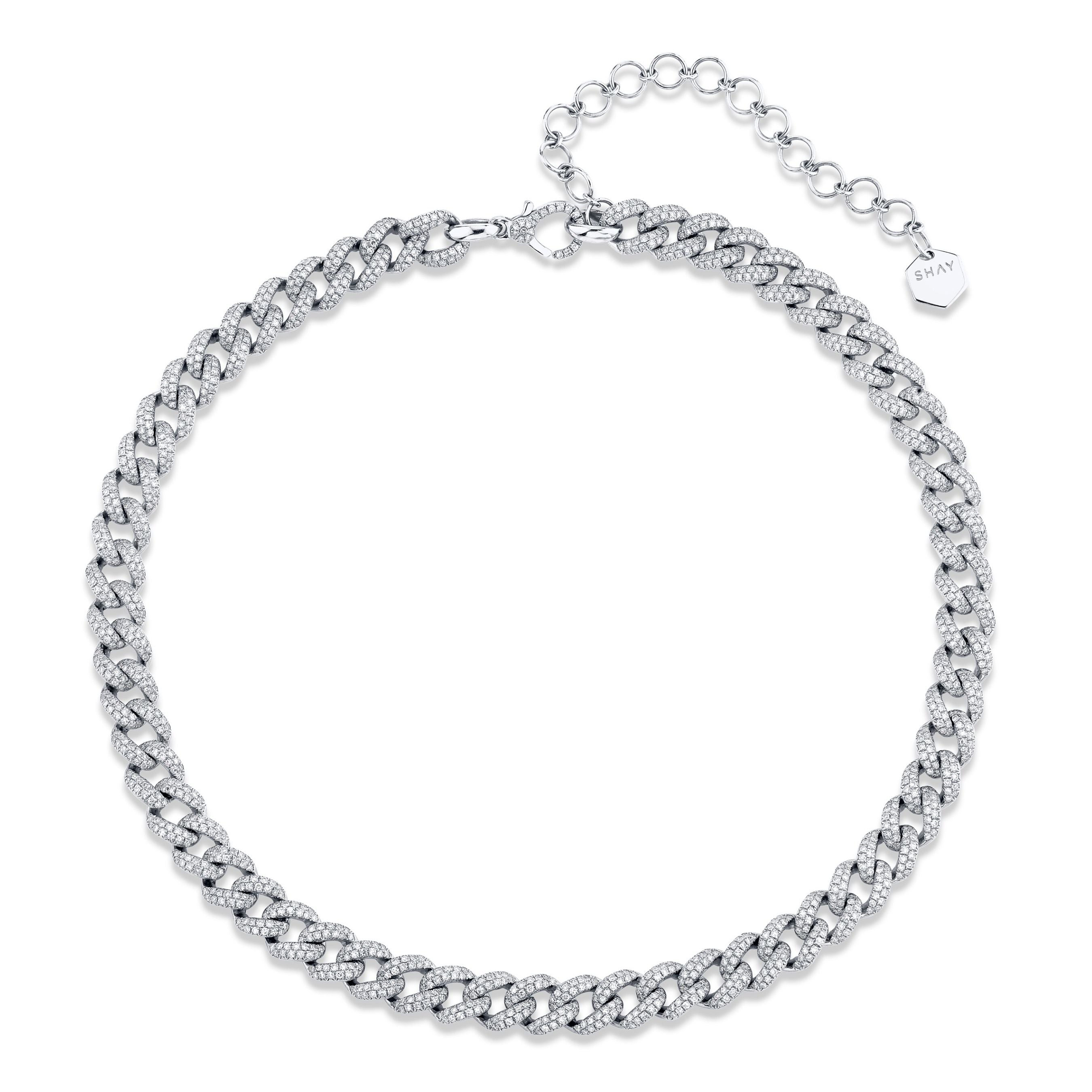 READY TO SHIP DIAMOND PAVE MEDIUM LINK CHOKER