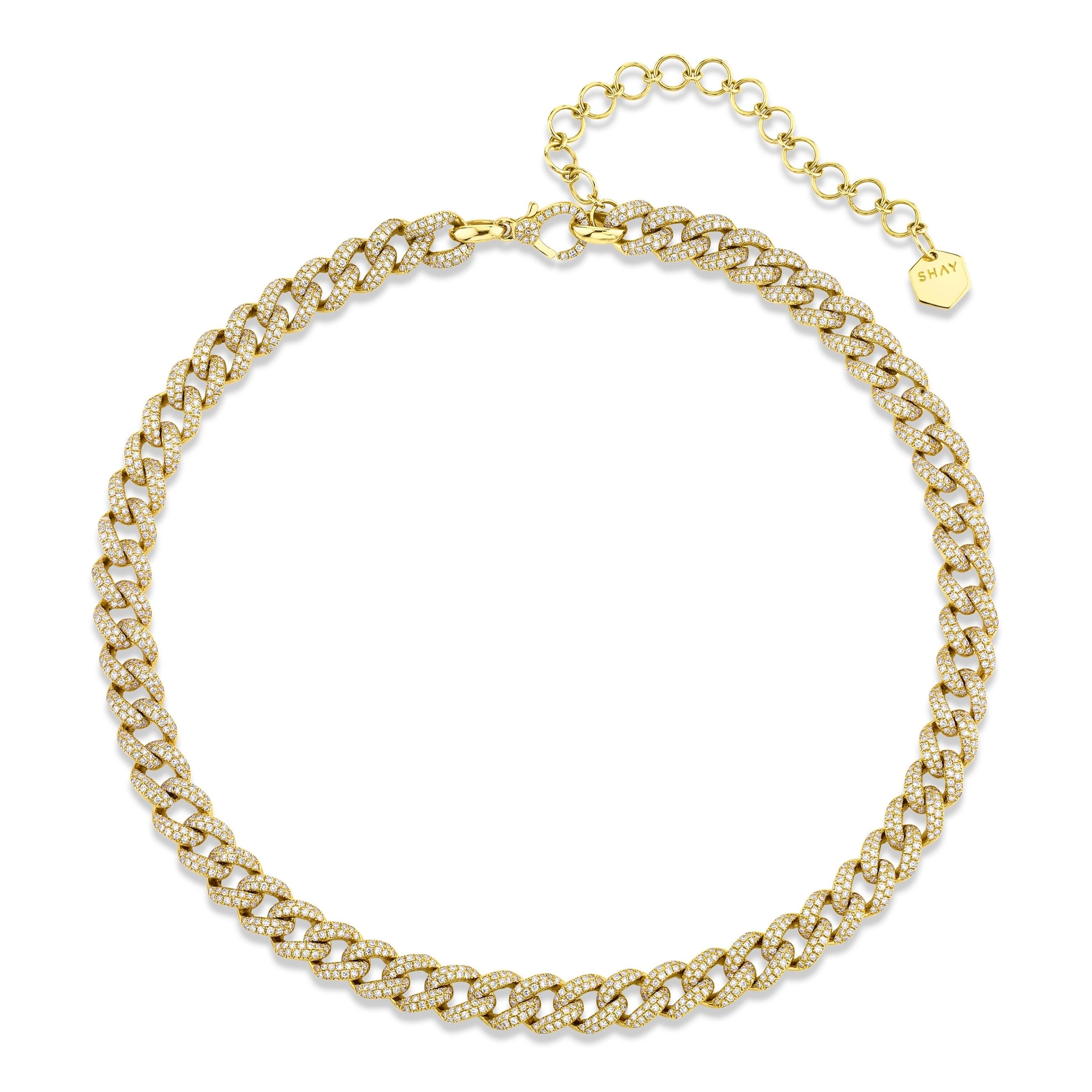 READY TO SHIP DIAMOND PAVE MEDIUM LINK CHOKER