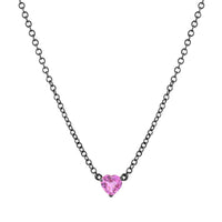 PINK SAPPHIRE BABY HEART NECKLACE