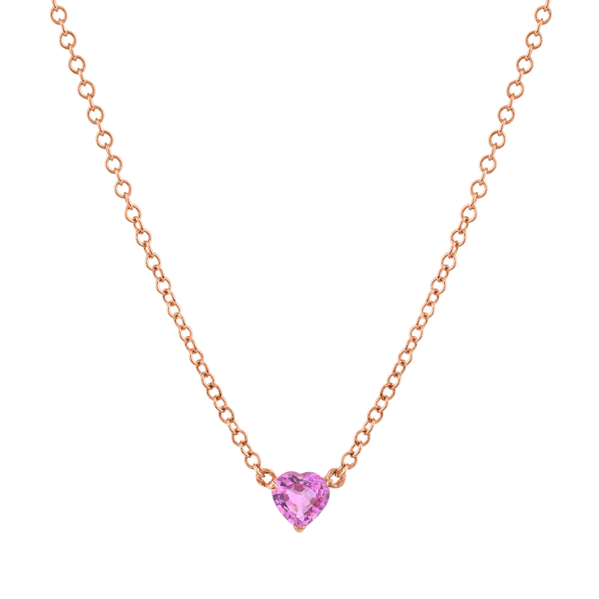 READY TO SHIP PINK SAPPHIRE BABY HEART NECKLACE