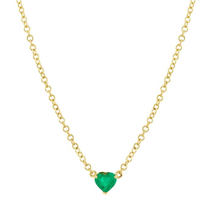 READY TO SHIP EMERALD BABY HEART NECKLACE