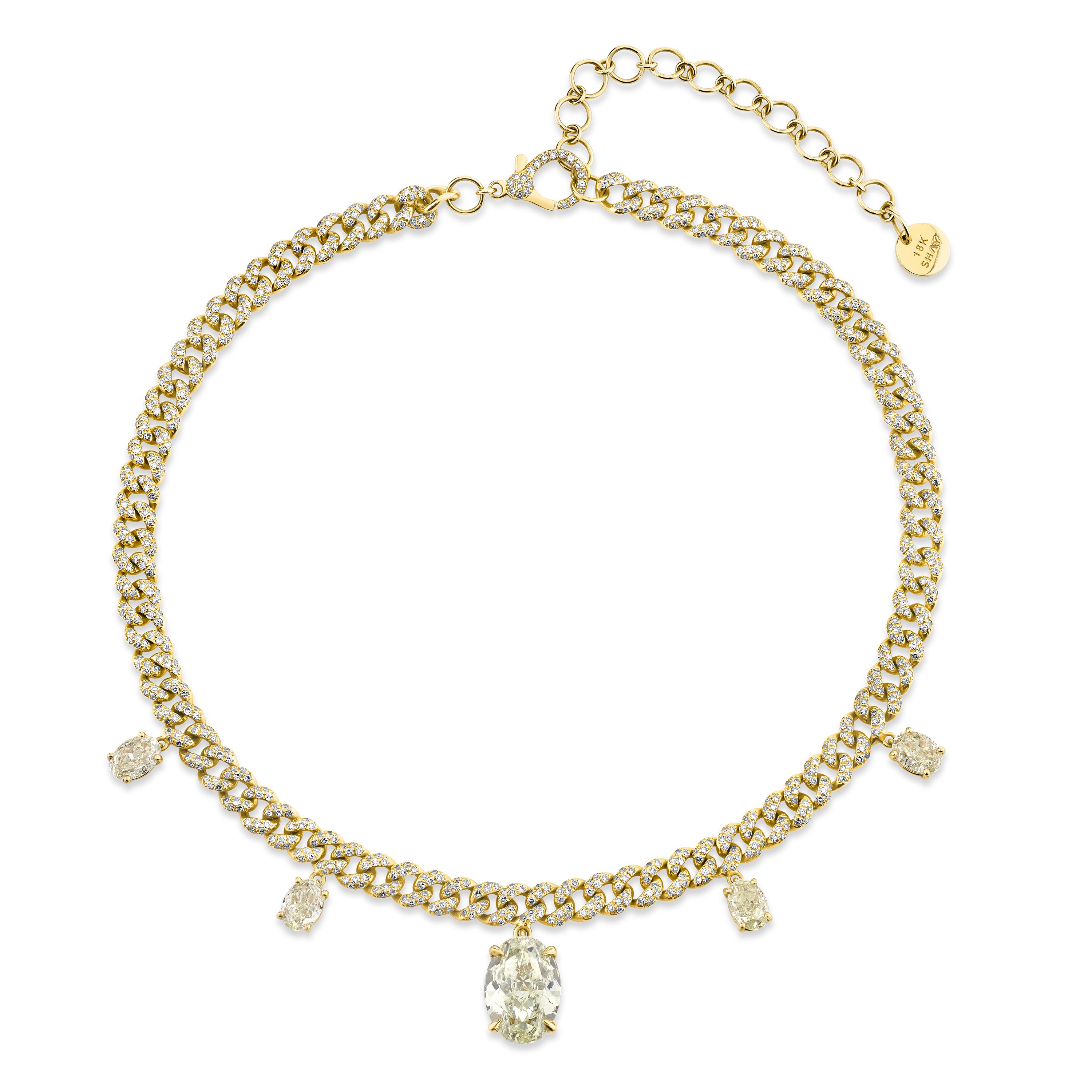YELLOW DIAMOND OVAL LINK CHOKER