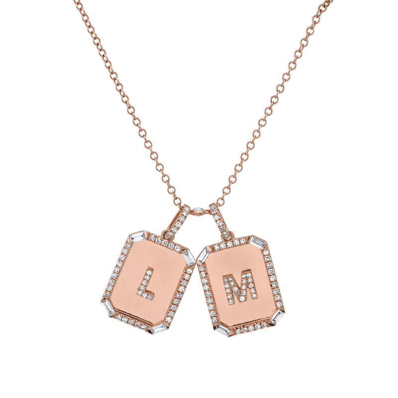 TWIN INITIAL MINI NAMEPLATE NECKLACE