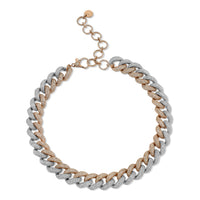 TWO-TONE JUMBO PAVE LINK NECKLACE