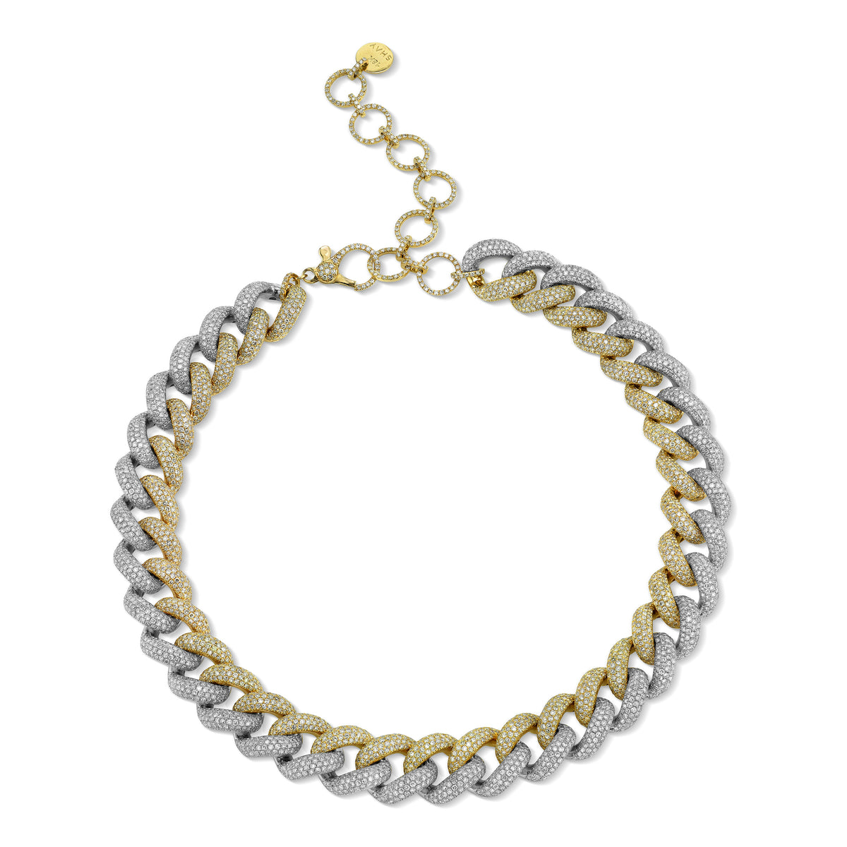 TWO-TONE JUMBO PAVE LINK NECKLACE