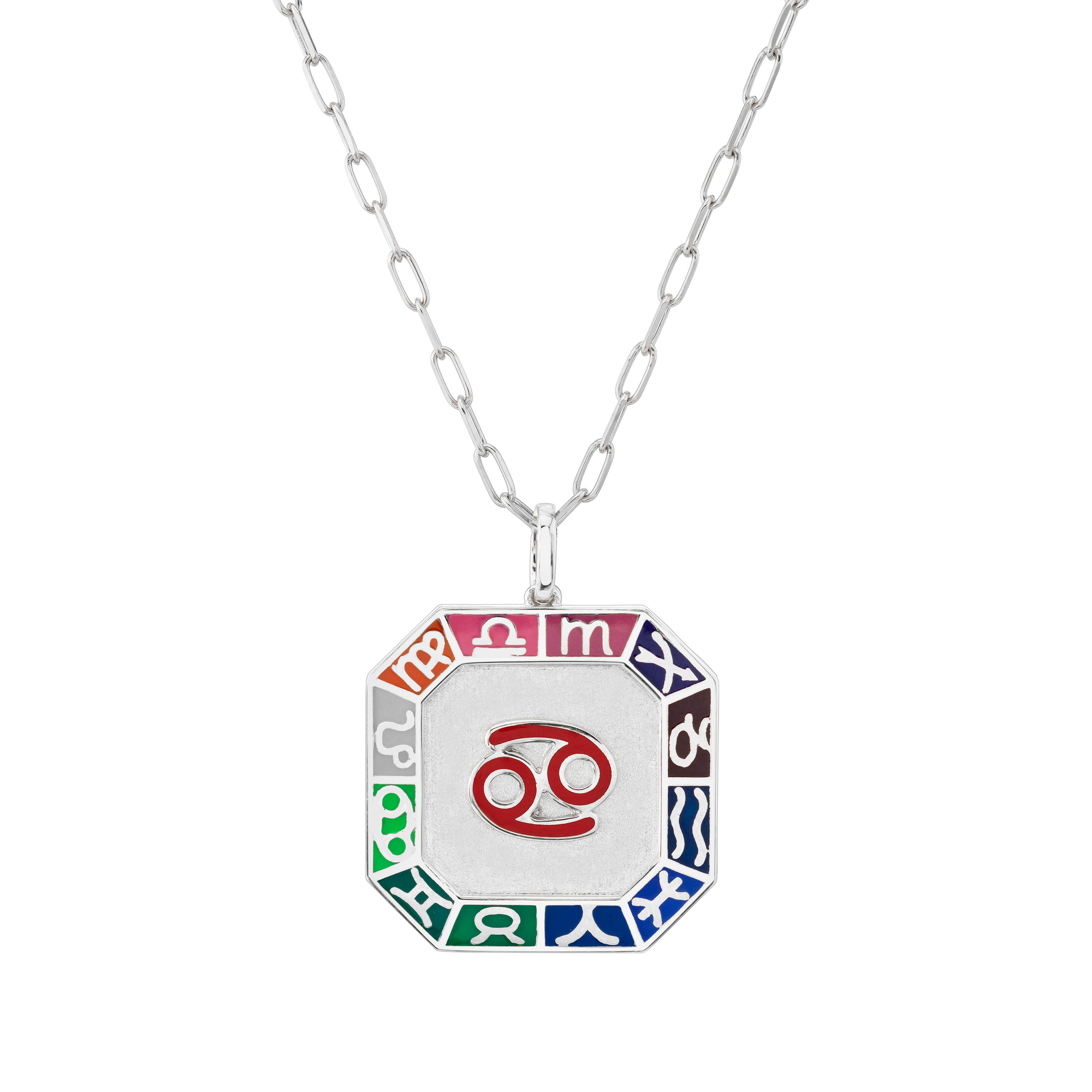 ZODIAC OCTAGON DISK PENDANT