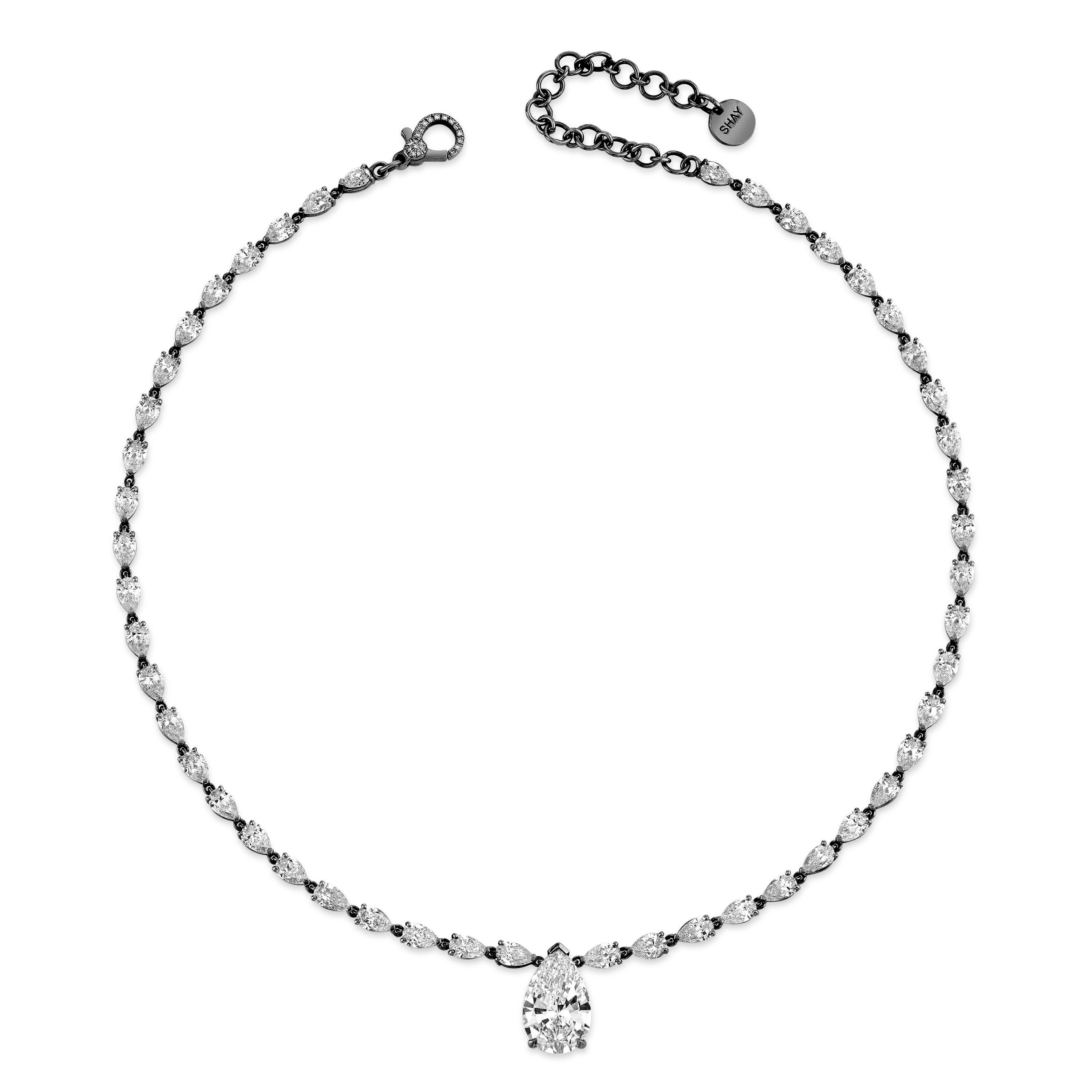 DIAMOND TEARDROP TENNIS NECKLACE