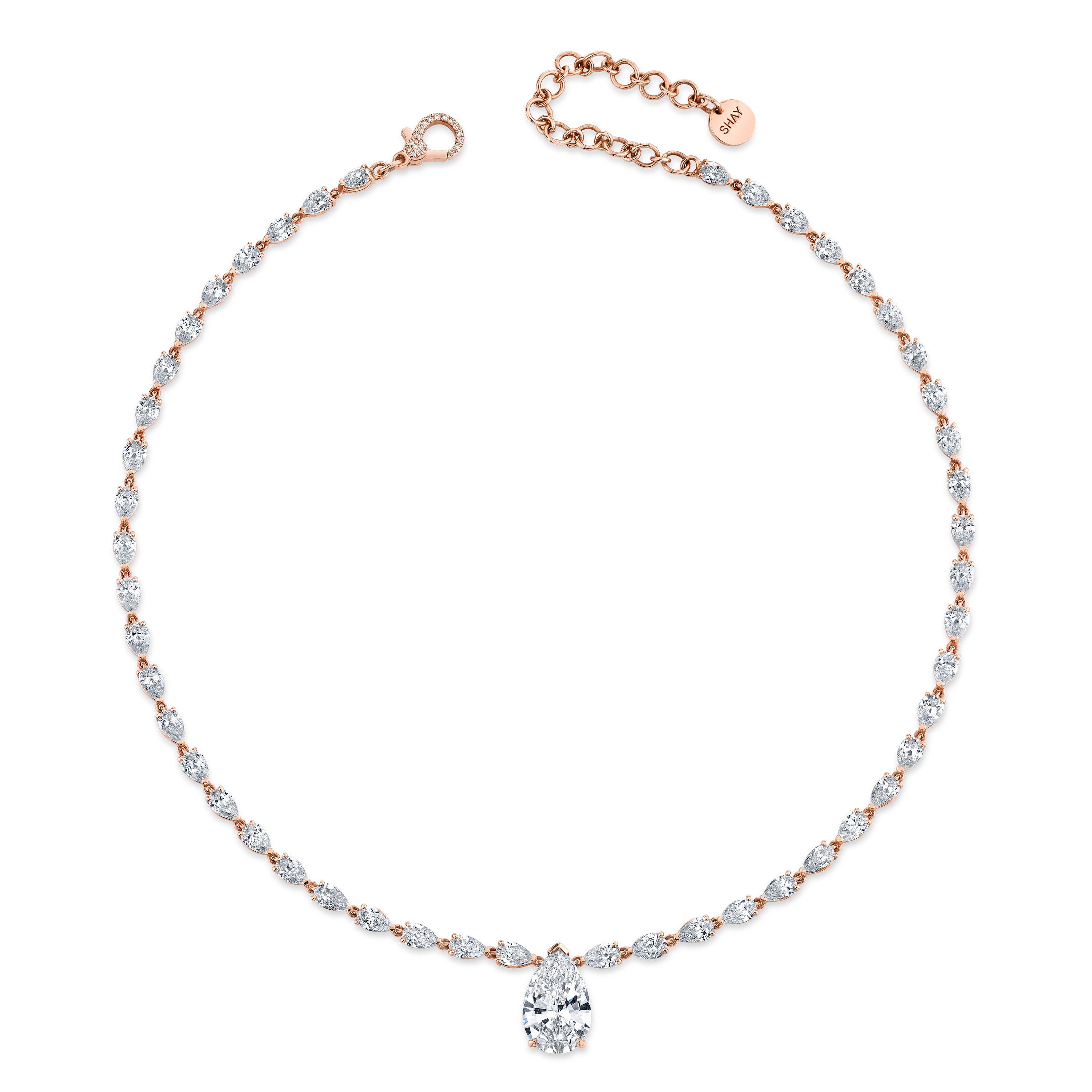 DIAMOND TEARDROP TENNIS NECKLACE