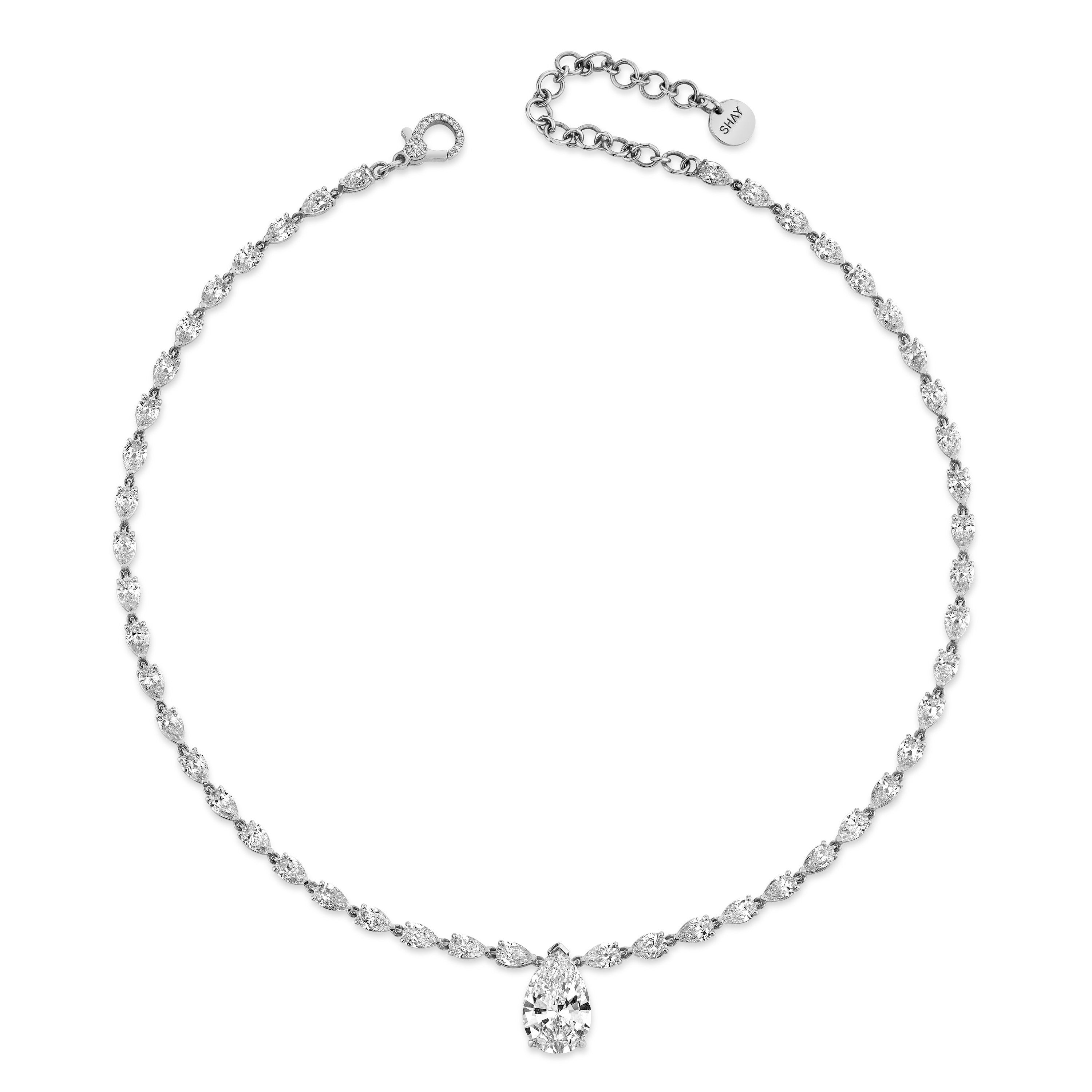 DIAMOND TEARDROP TENNIS NECKLACE