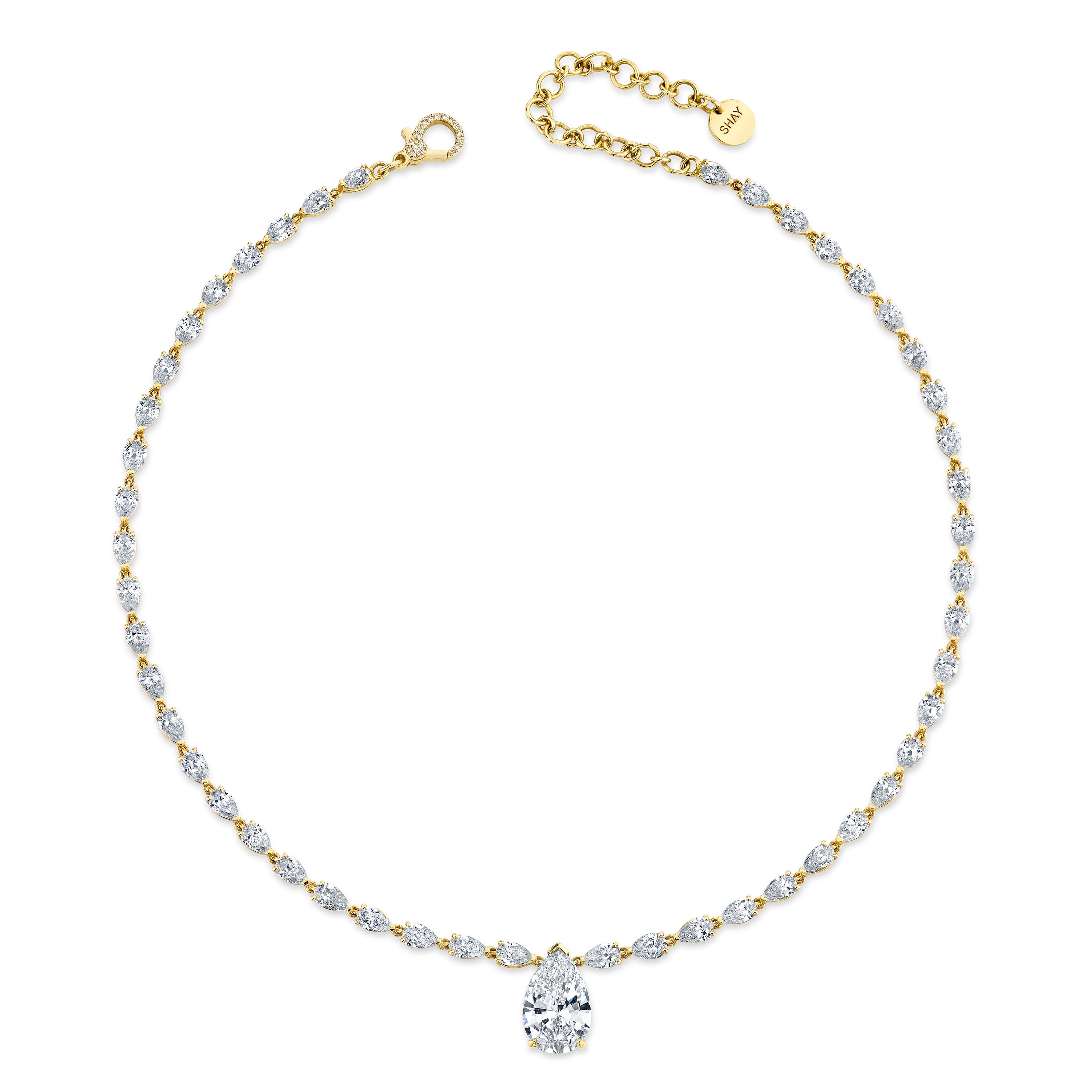 45Ct Fancy Diamond Multi Shape Tennis Necklace 14k Gold Lab Grown – Bliss  Diamond