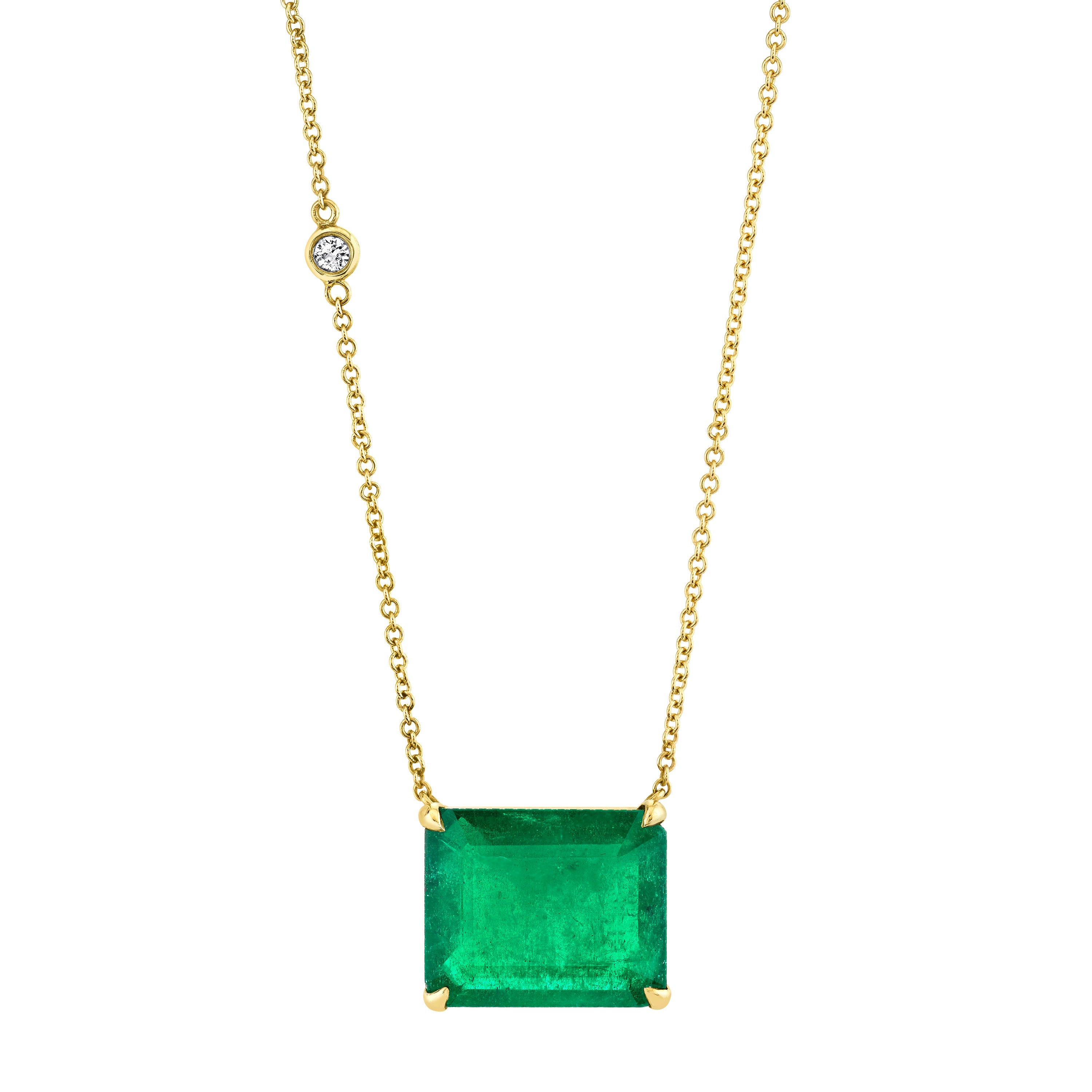 Amazon.com: Double layered Halo Emerald Necklace - Rose gold coated  Sterling Silver - 8 MM 2.1 Ct Solitaire Green Heart Emerald Pendant Jewelry  Adjustable Chain : Handmade Products