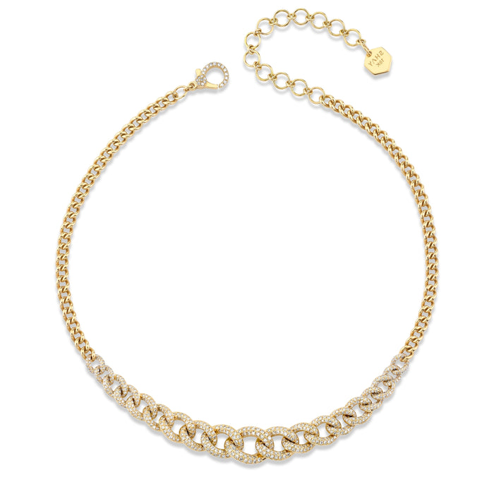 READY TO SHIP DIAMOND ADJUSTABLE GRADUAL PAVE LINK CHOKER