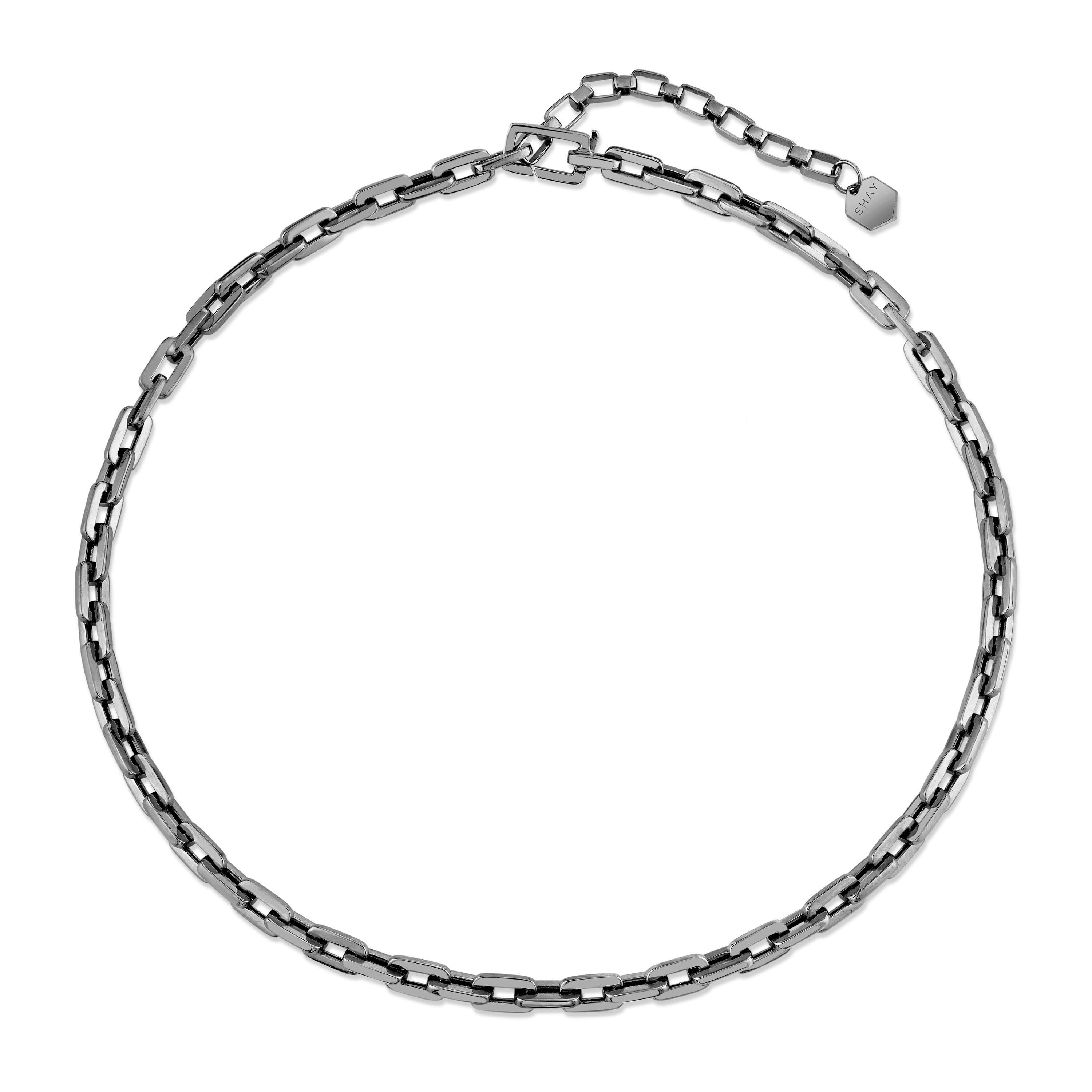 MEN'S SOLID GOLD DECO LINK NECKLACE