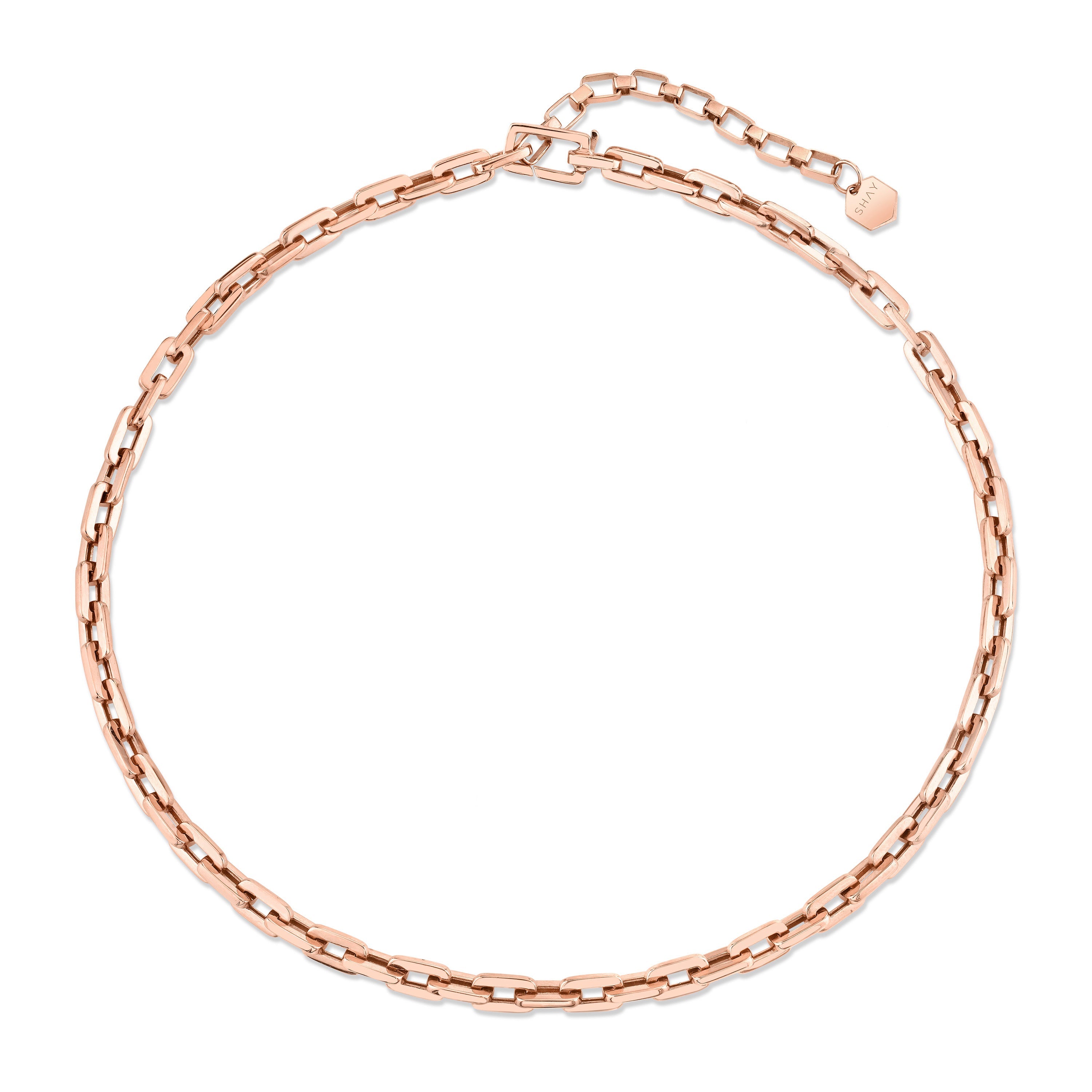MEN'S SOLID GOLD DECO LINK NECKLACE