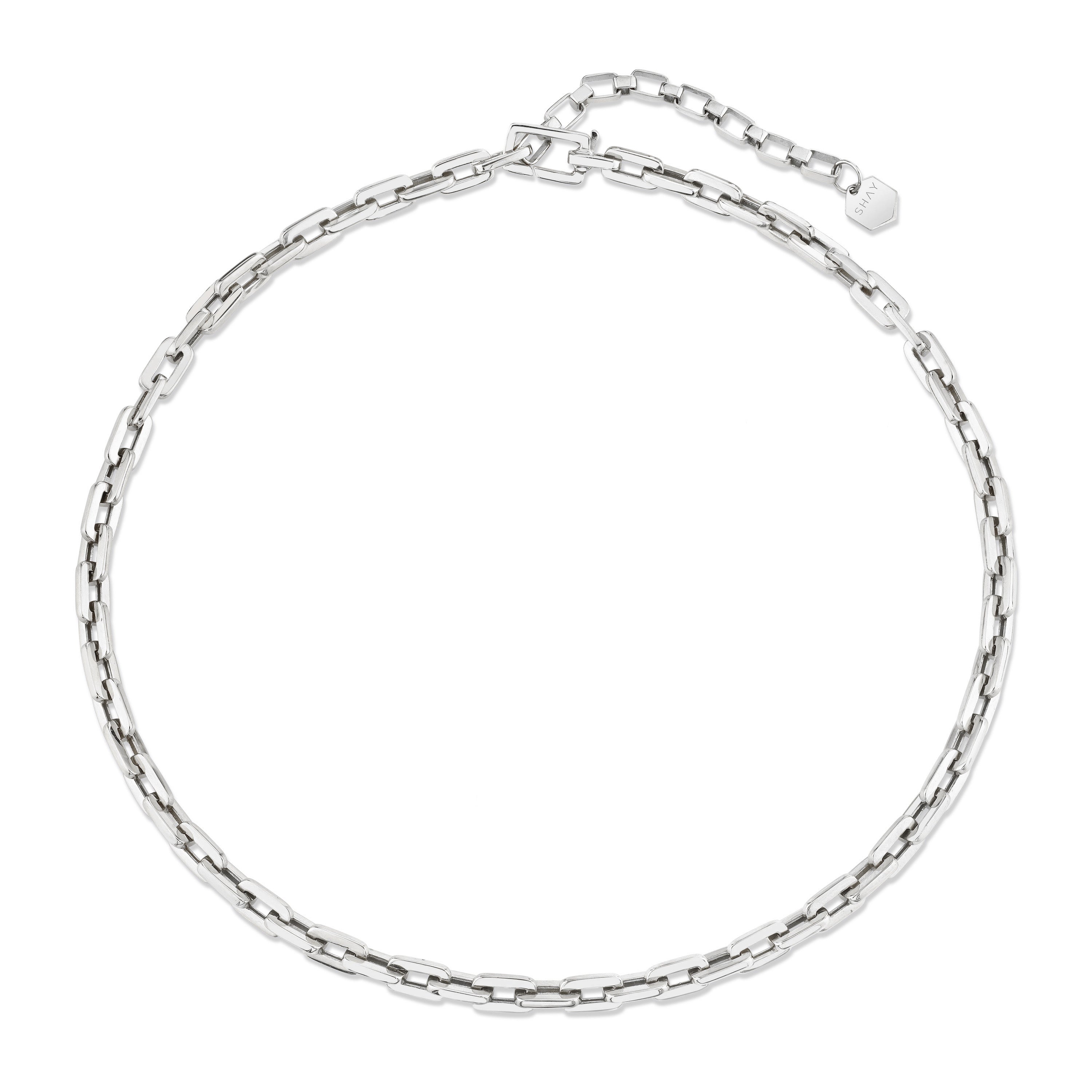 MEN'S SOLID GOLD DECO LINK NECKLACE