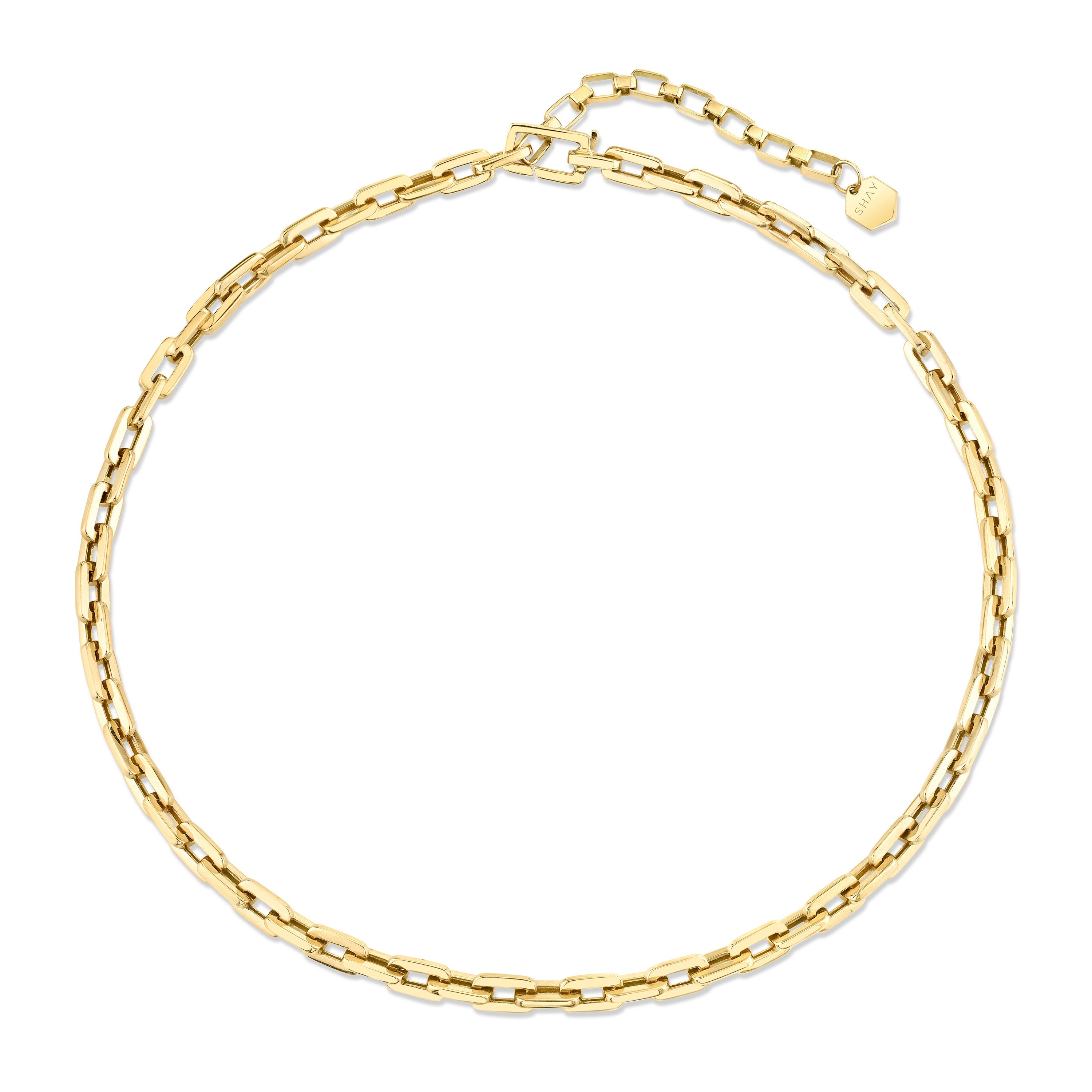 MEN'S SOLID GOLD DECO LINK NECKLACE