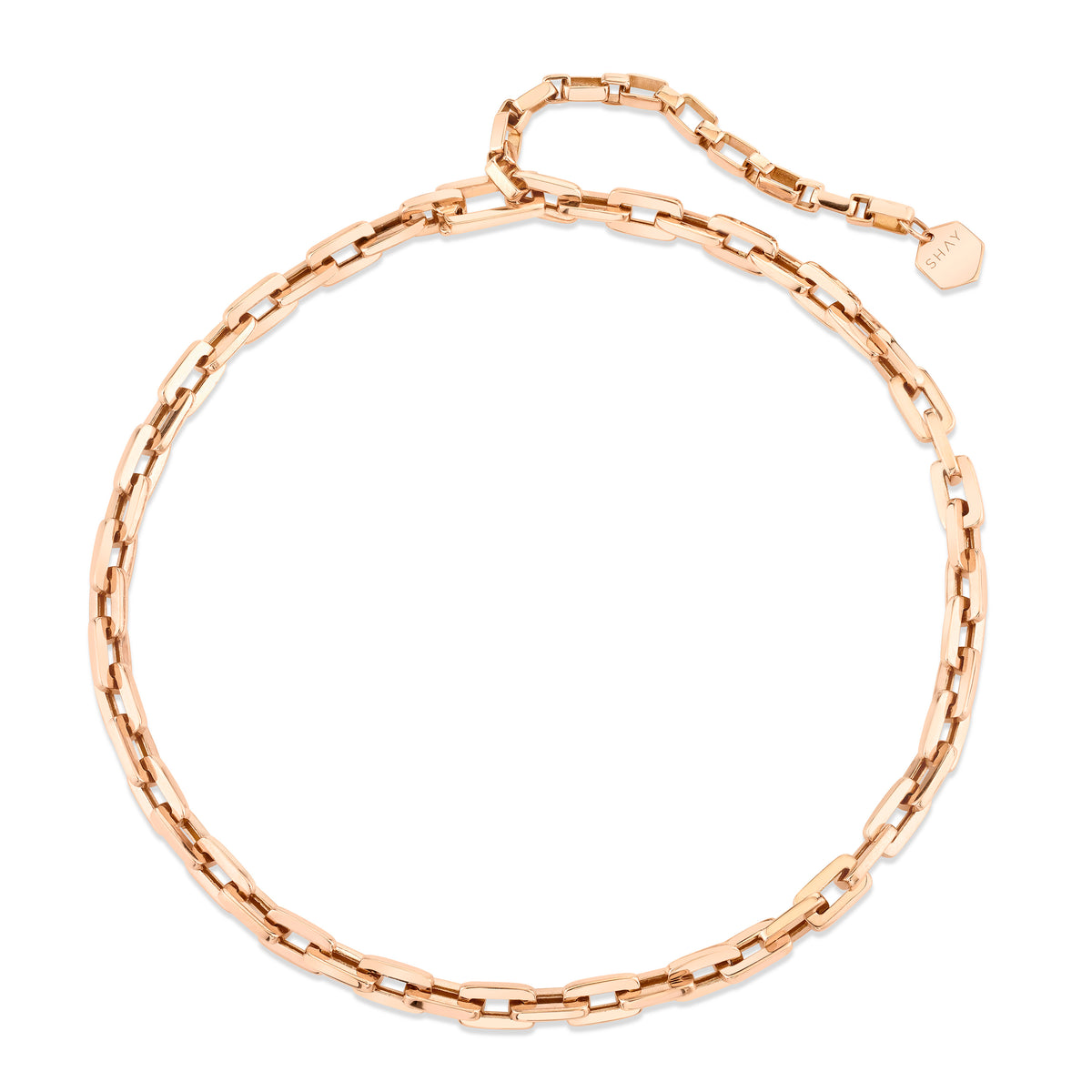 SOLID GOLD MINI DECO LINK NECKLACE