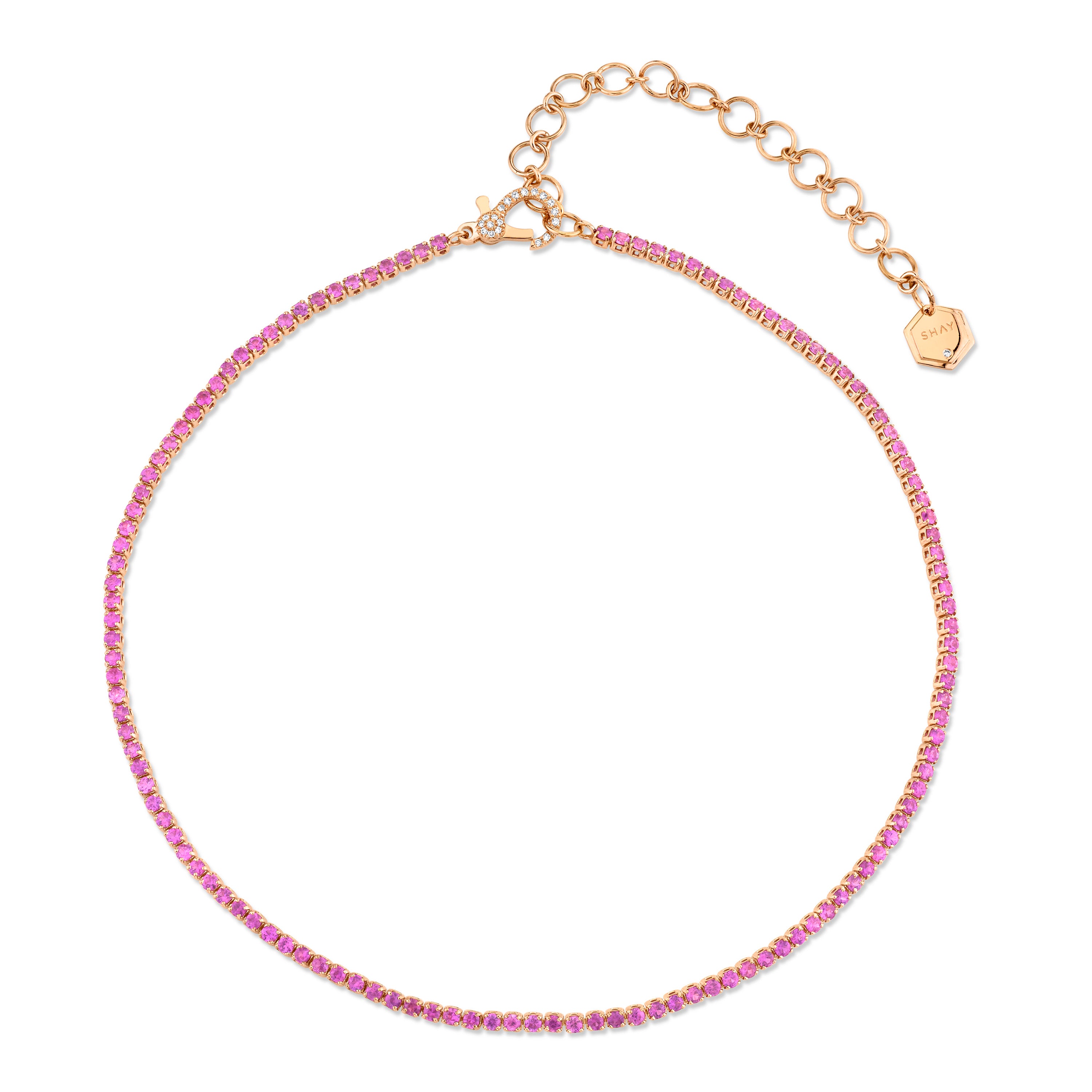 PINK SAPPHIRE THREAD CHOKER