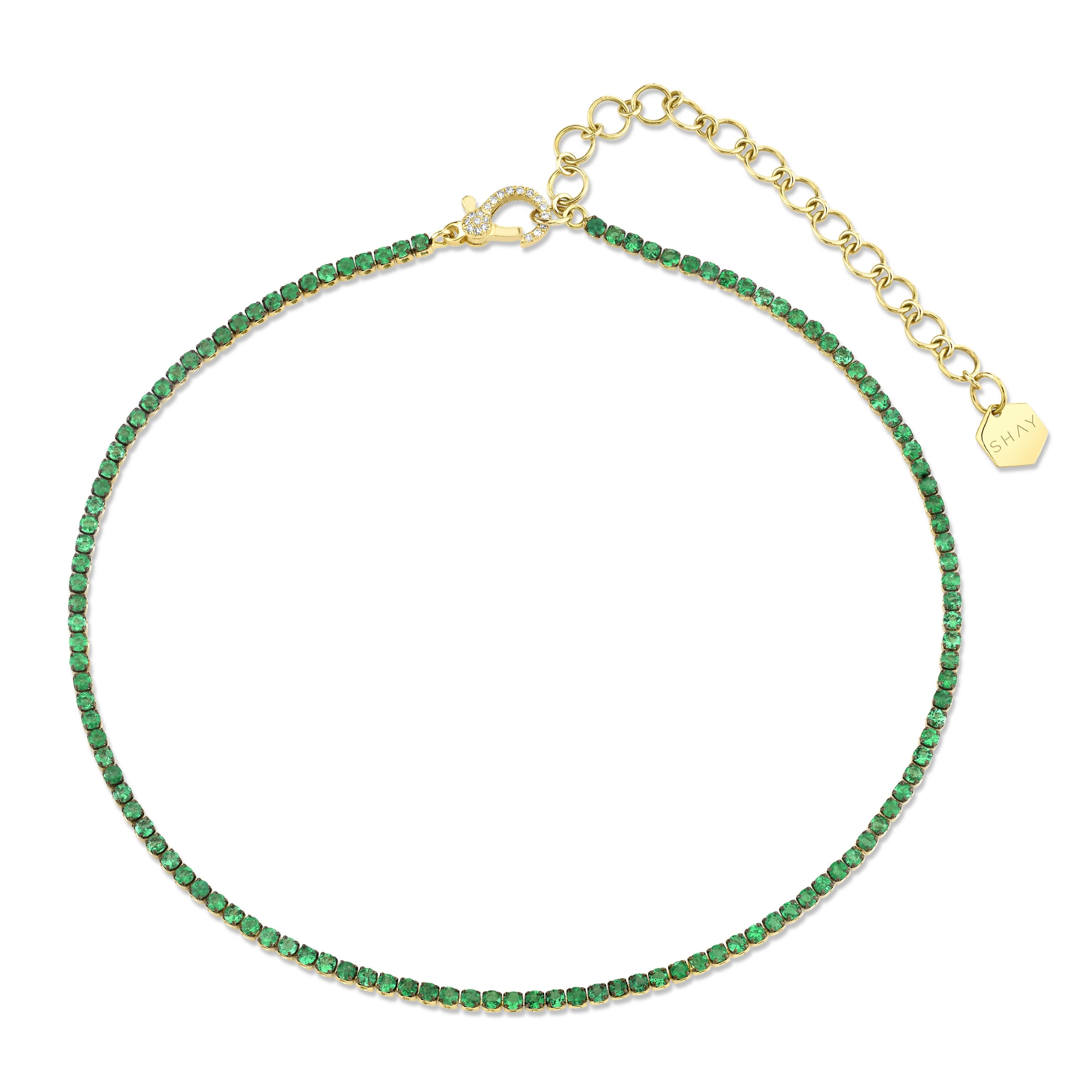 READY TO SHIP EMERALD THREAD CHOKER