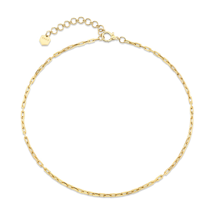 SOLID GOLD BABY DECO LINK NECKLACE
