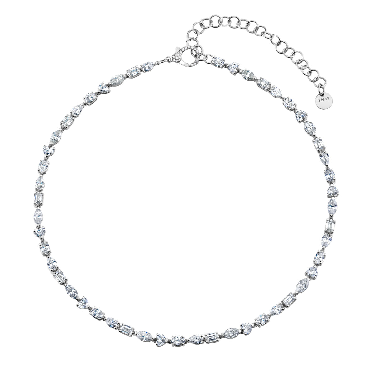 Women's The Thin Tennis Necklace in Silver Size 16 | The M Jewelers