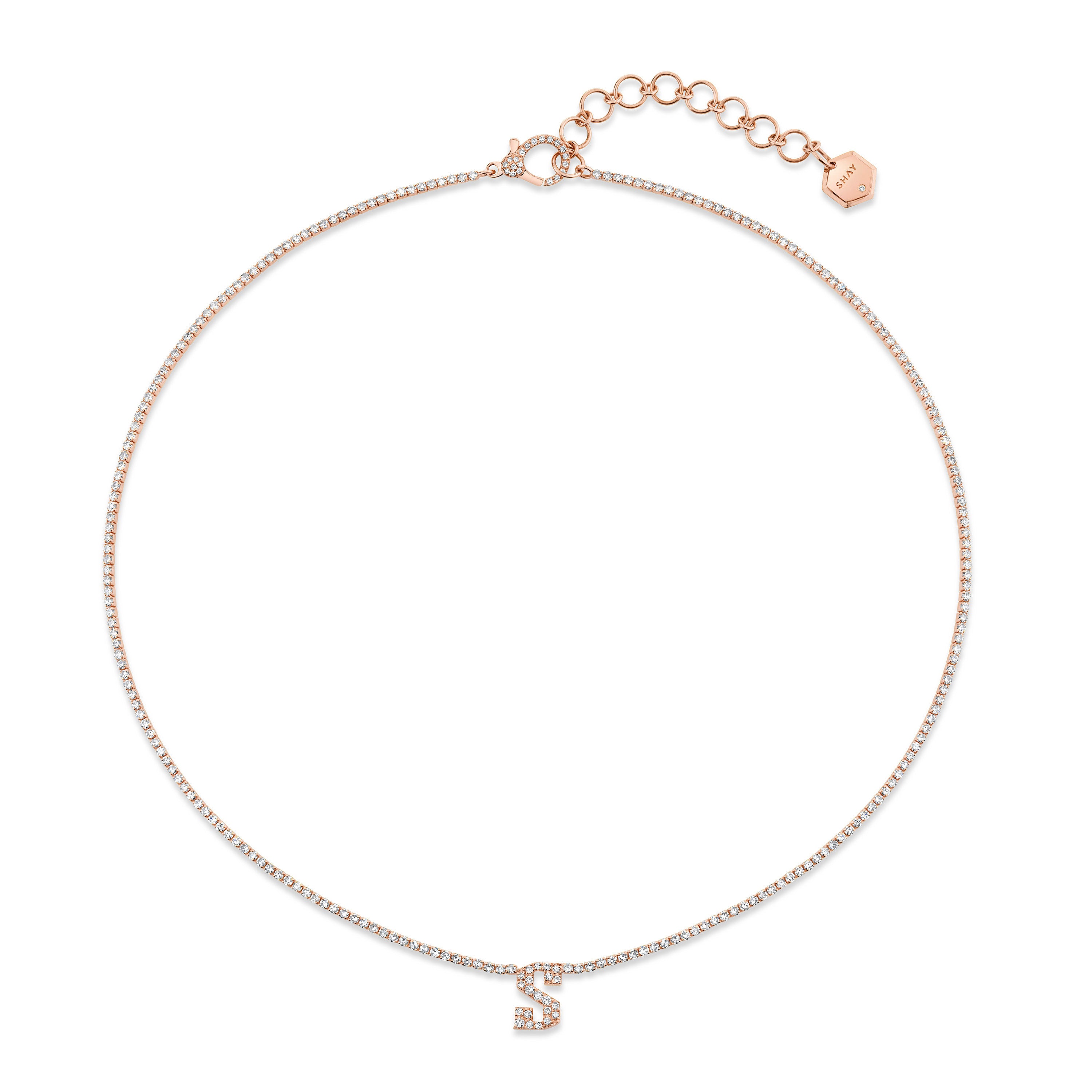 DIAMOND PERSONALIZED INITIAL THREAD NECKLACE