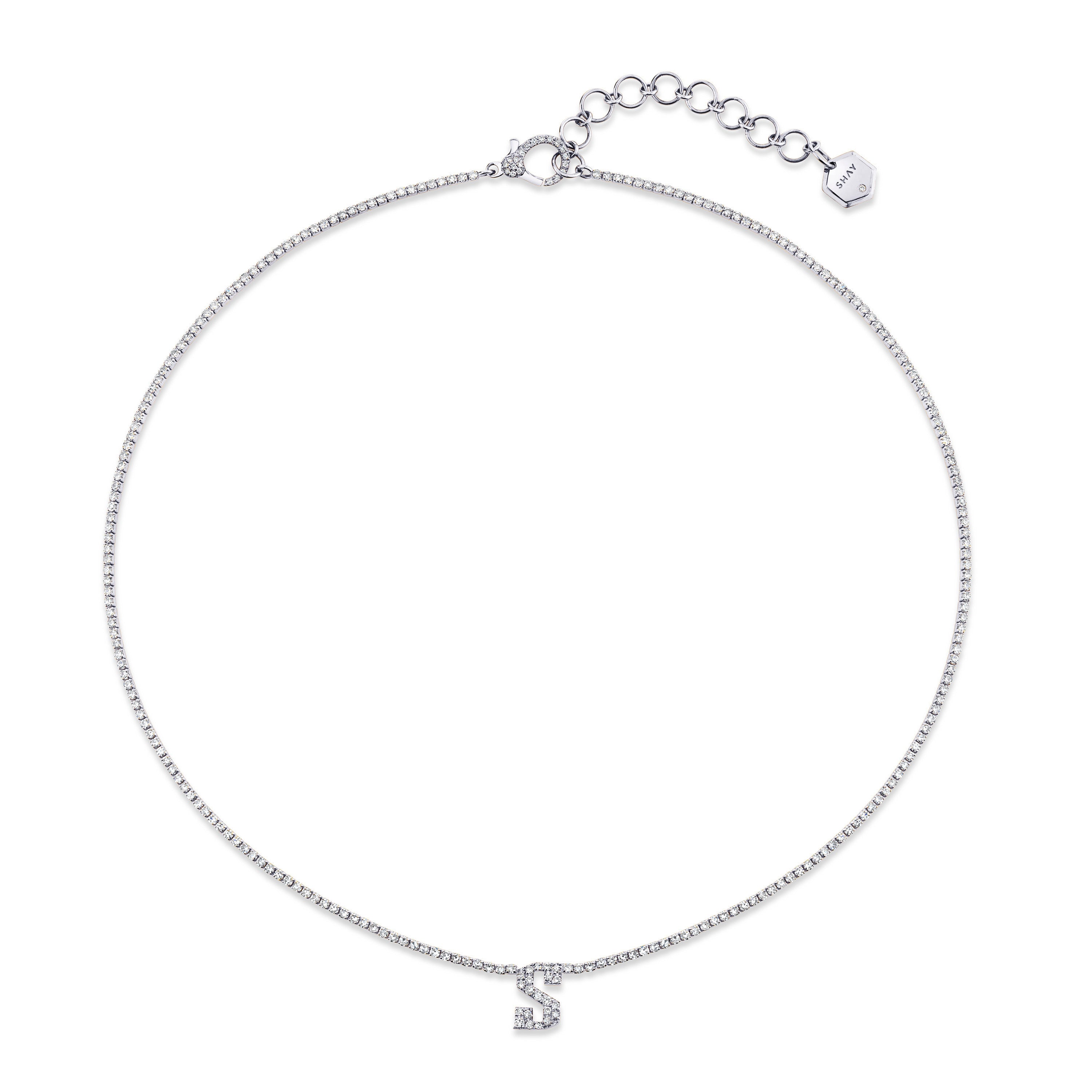 Initial hot sale tennis necklace