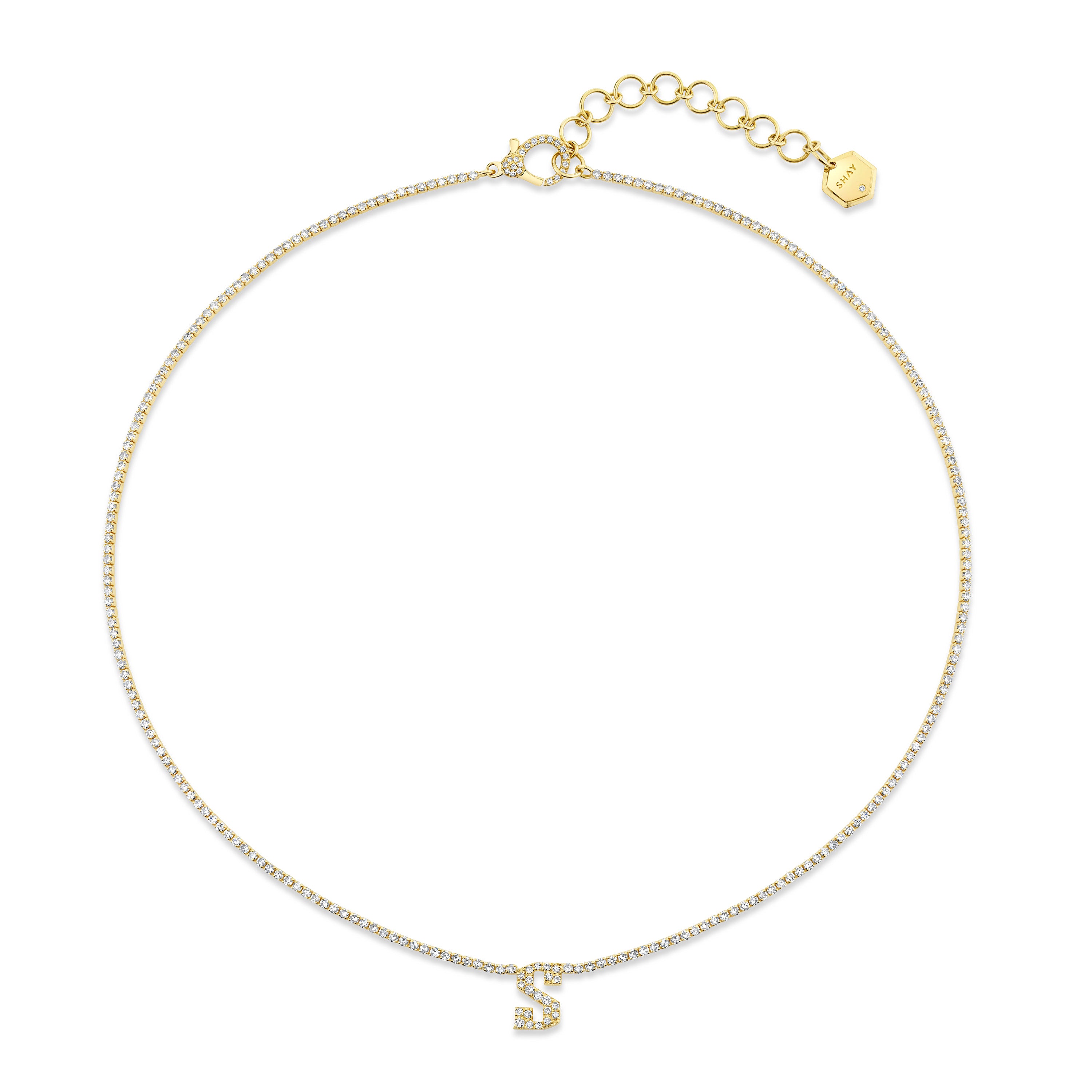 DIAMOND PERSONALIZED INITIAL THREAD NECKLACE
