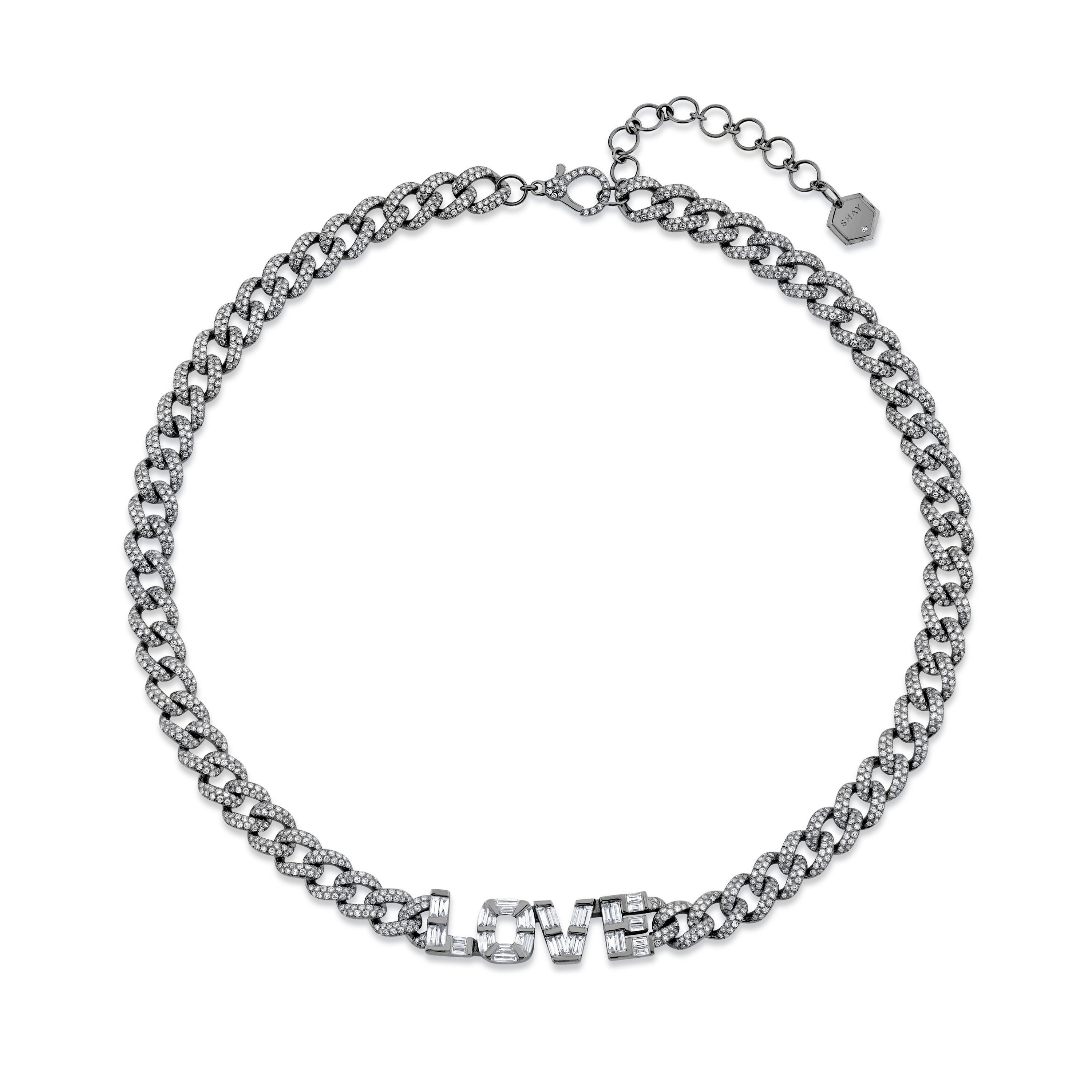 DIAMOND PERSONALIZED 4 LETTER MEDIUM LINK NECKLACE