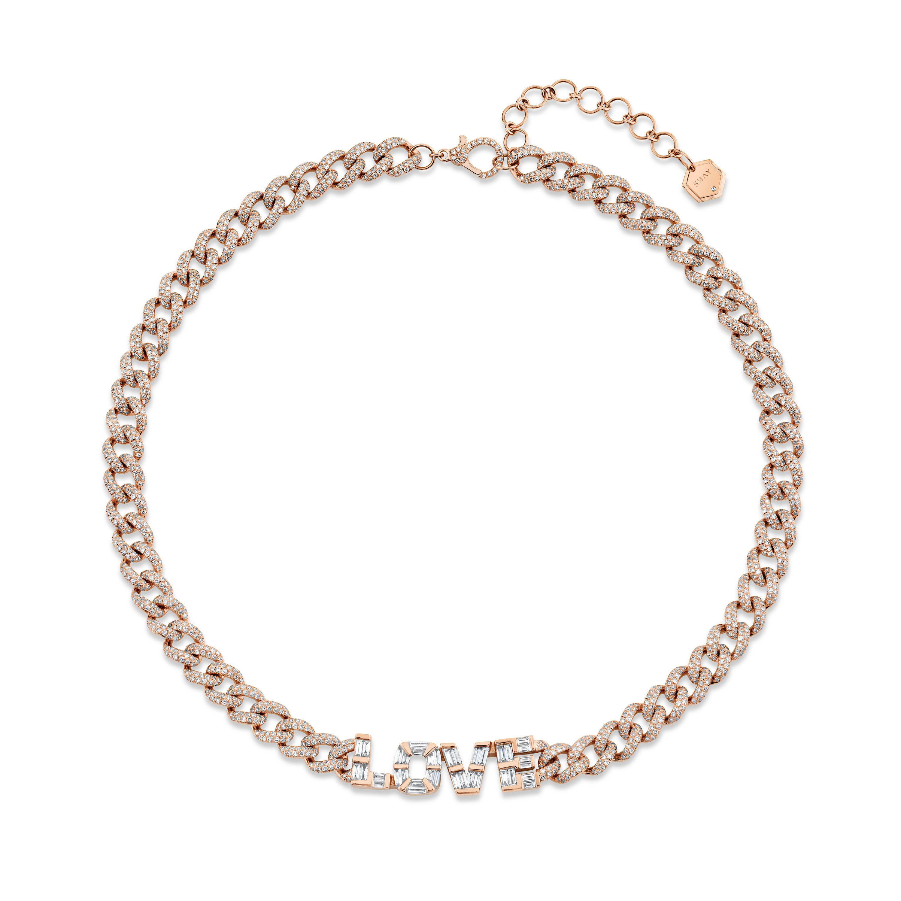 DIAMOND PERSONALIZED 4 LETTER MEDIUM LINK NECKLACE