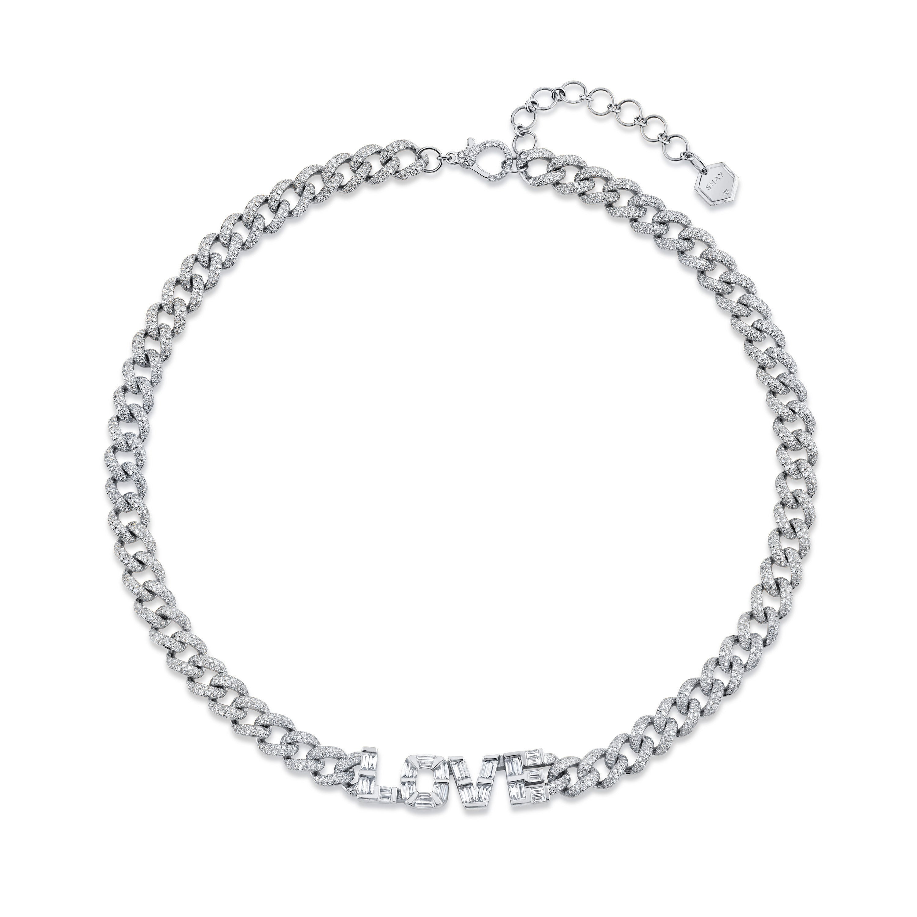 DIAMOND PERSONALIZED 4 LETTER MEDIUM LINK NECKLACE