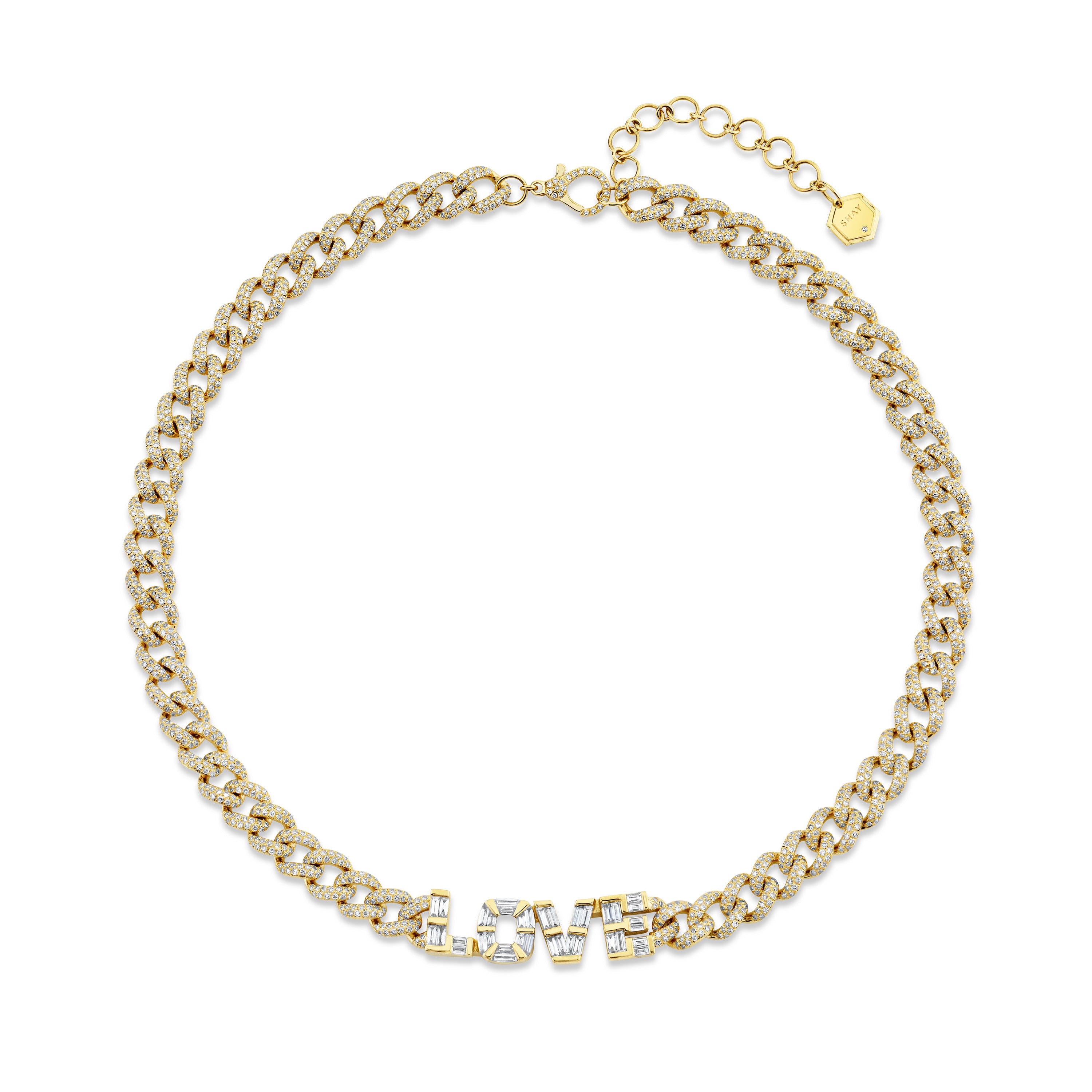 DIAMOND PERSONALIZED 4 LETTER MEDIUM LINK NECKLACE