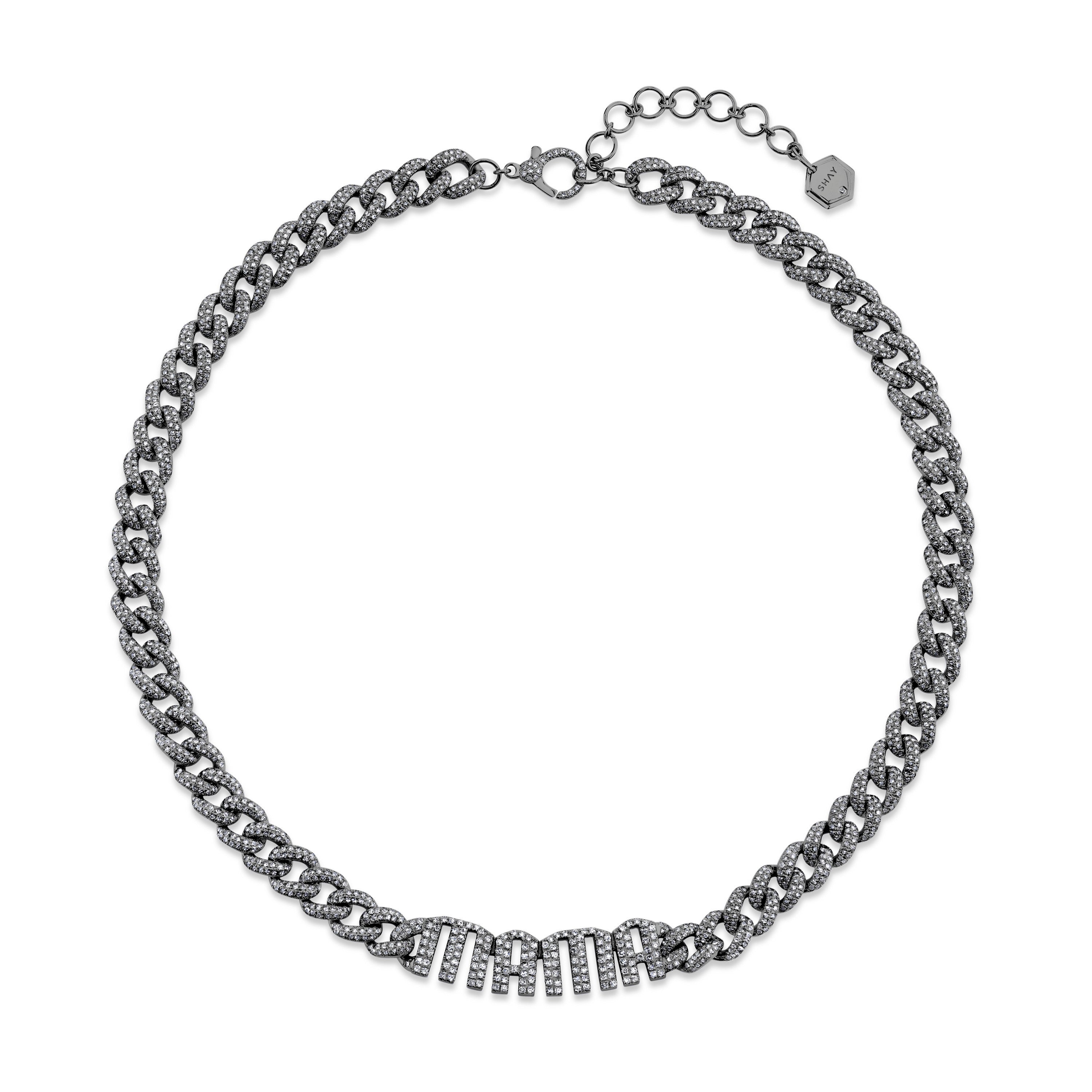 DIAMOND PERSONALIZED 4 LETTER MEDIUM LINK NECKLACE