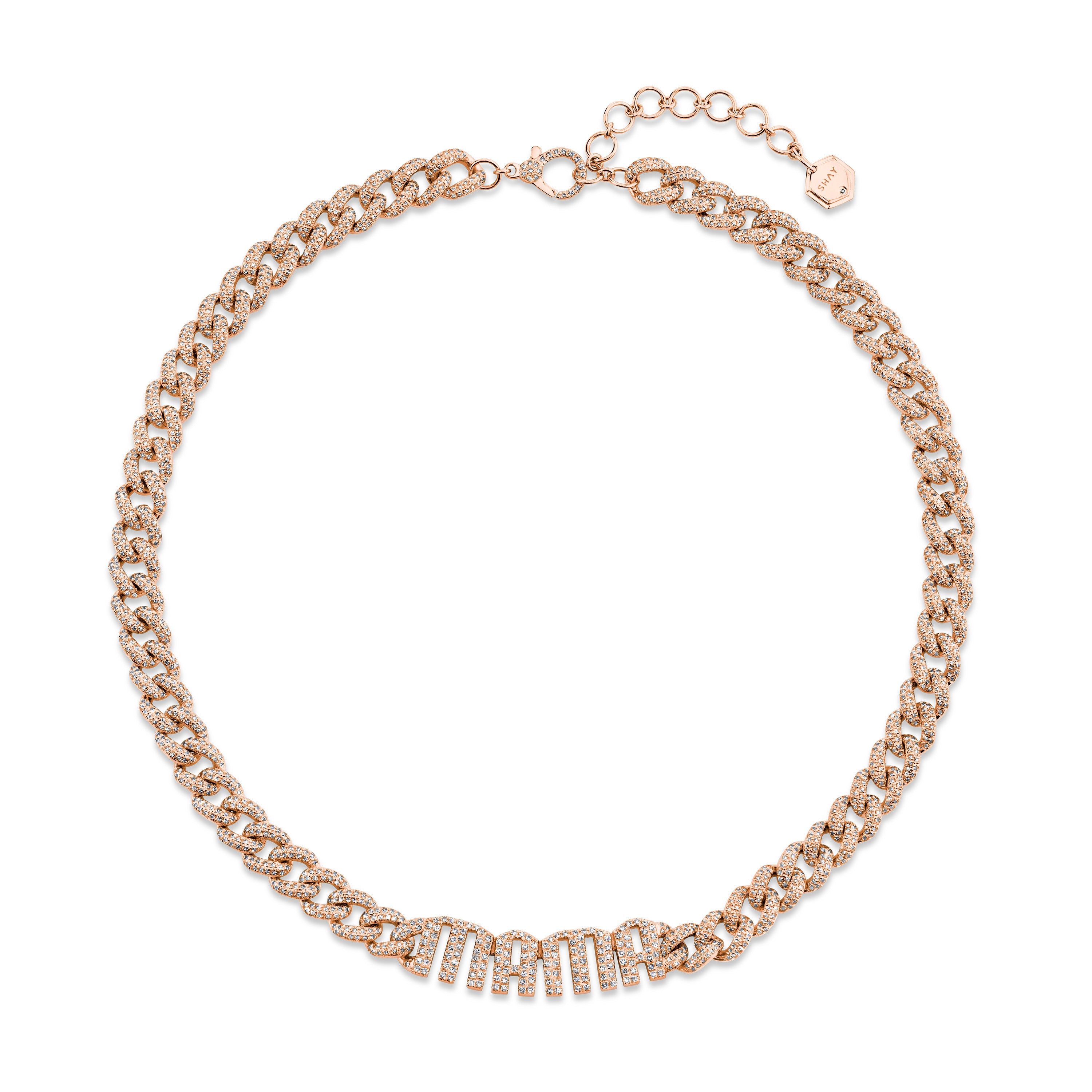 DIAMOND PERSONALIZED 4 LETTER MEDIUM LINK NECKLACE