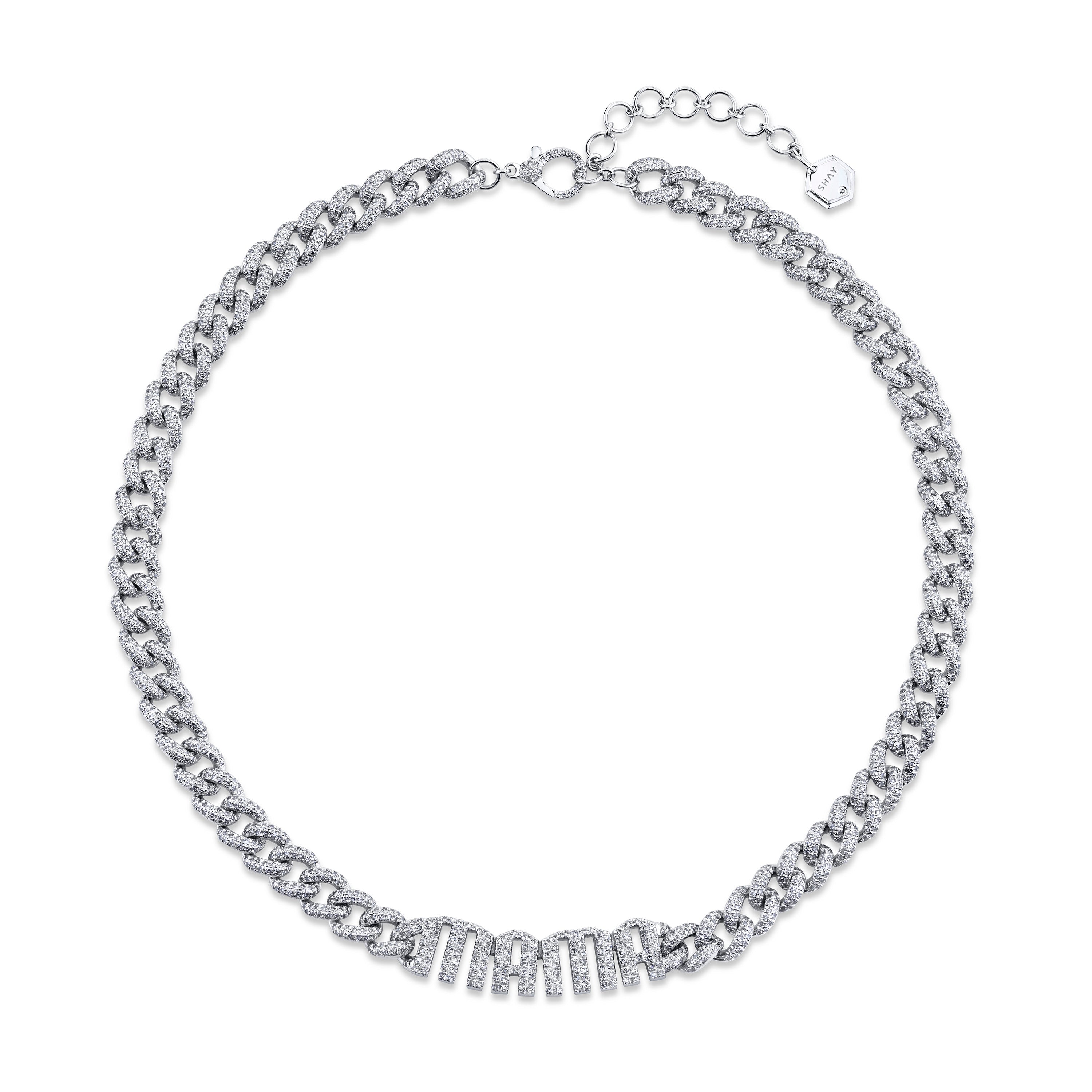DIAMOND PERSONALIZED 4 LETTER MEDIUM LINK NECKLACE