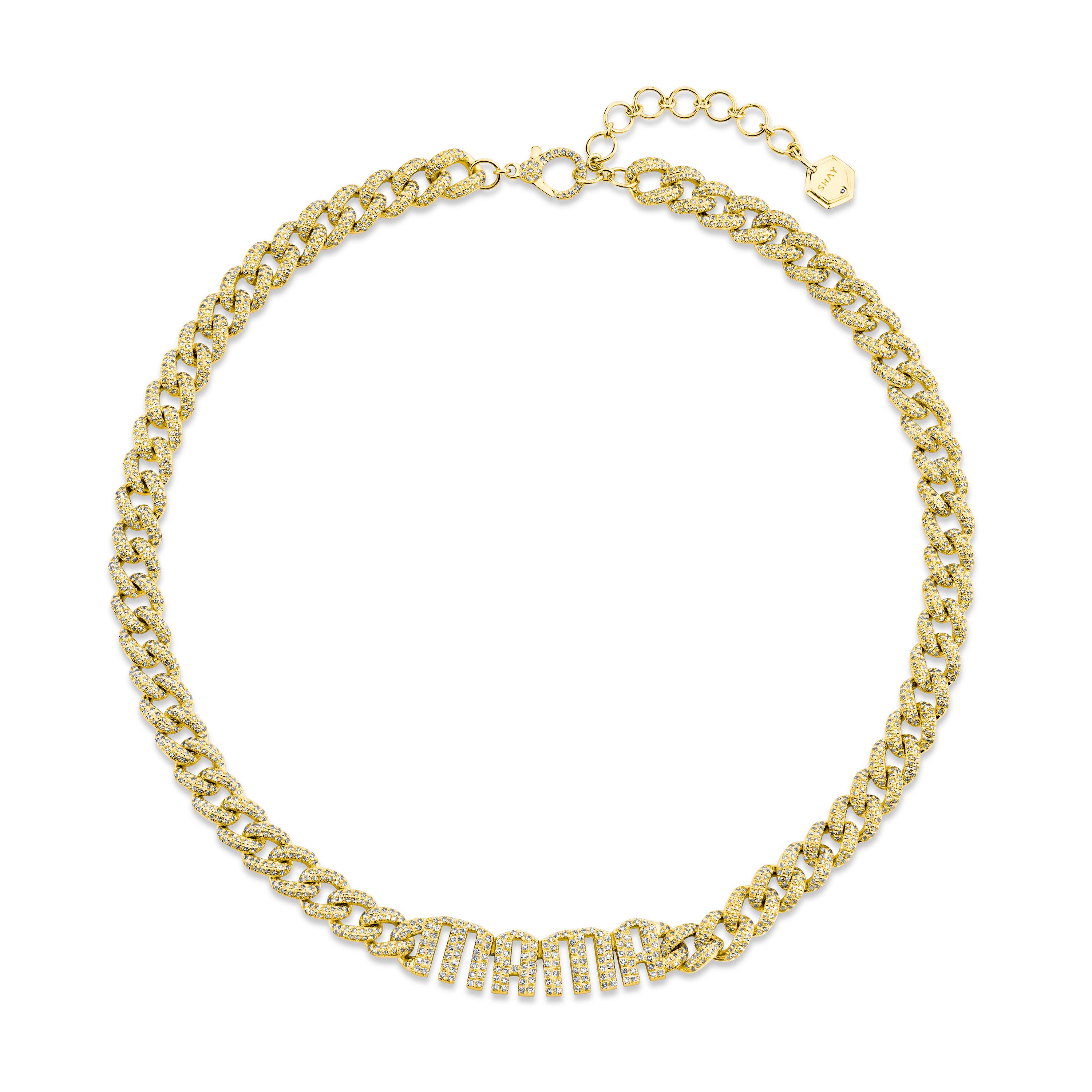 DIAMOND PERSONALIZED 4 LETTER MEDIUM LINK NECKLACE