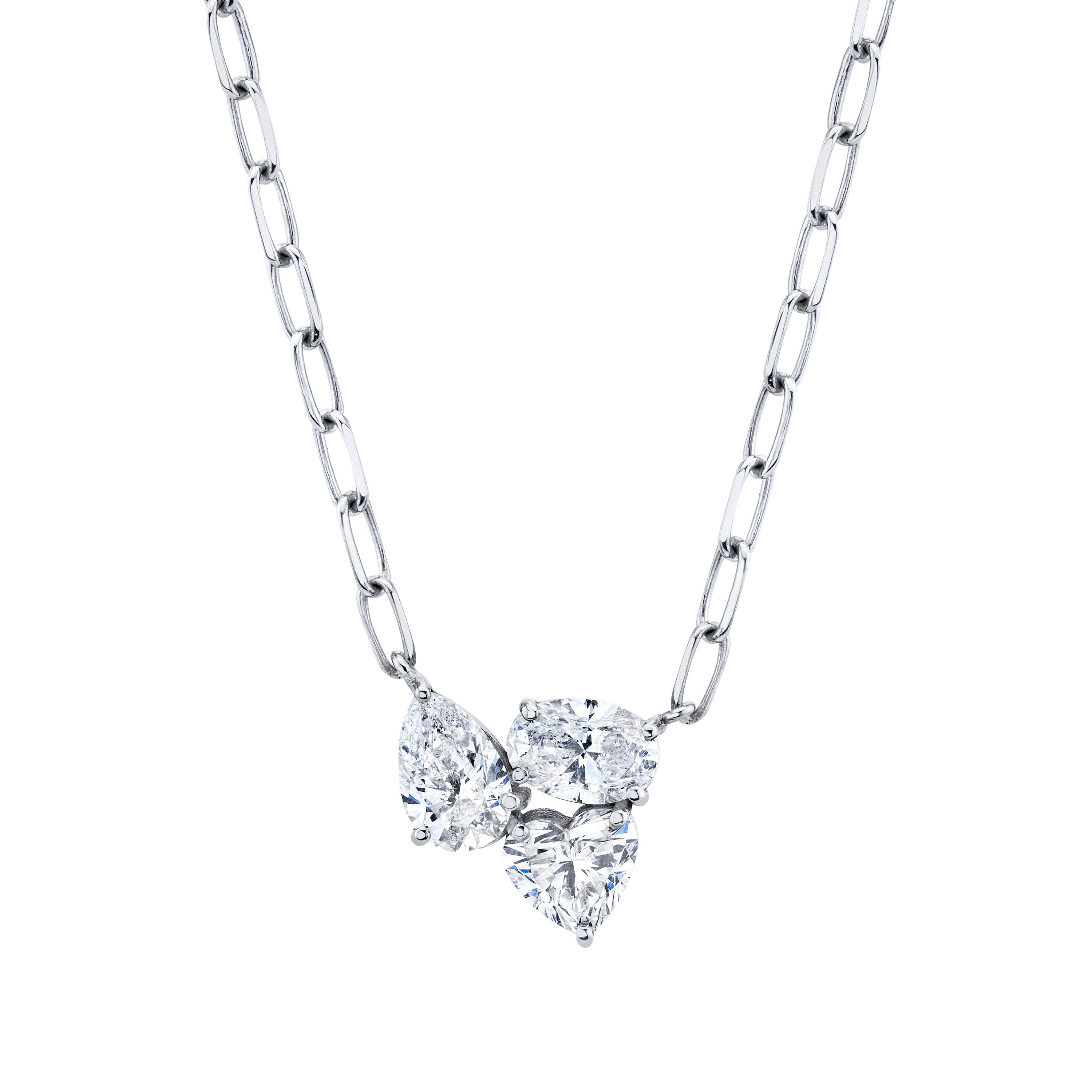 DIAMOND TRIPLE GEM NECKLACE