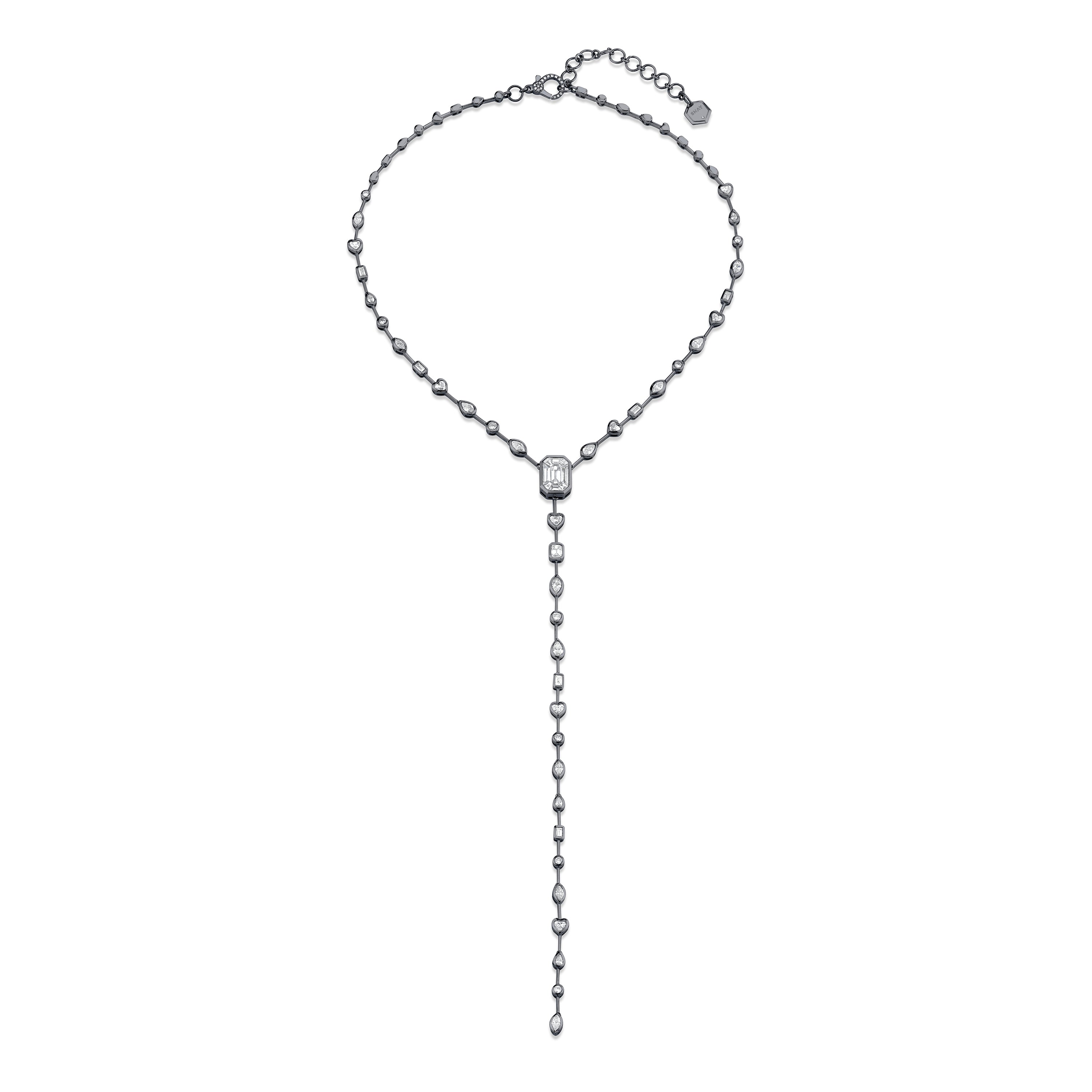 MIXED DIAMOND ILLUSION Y NECKLACE