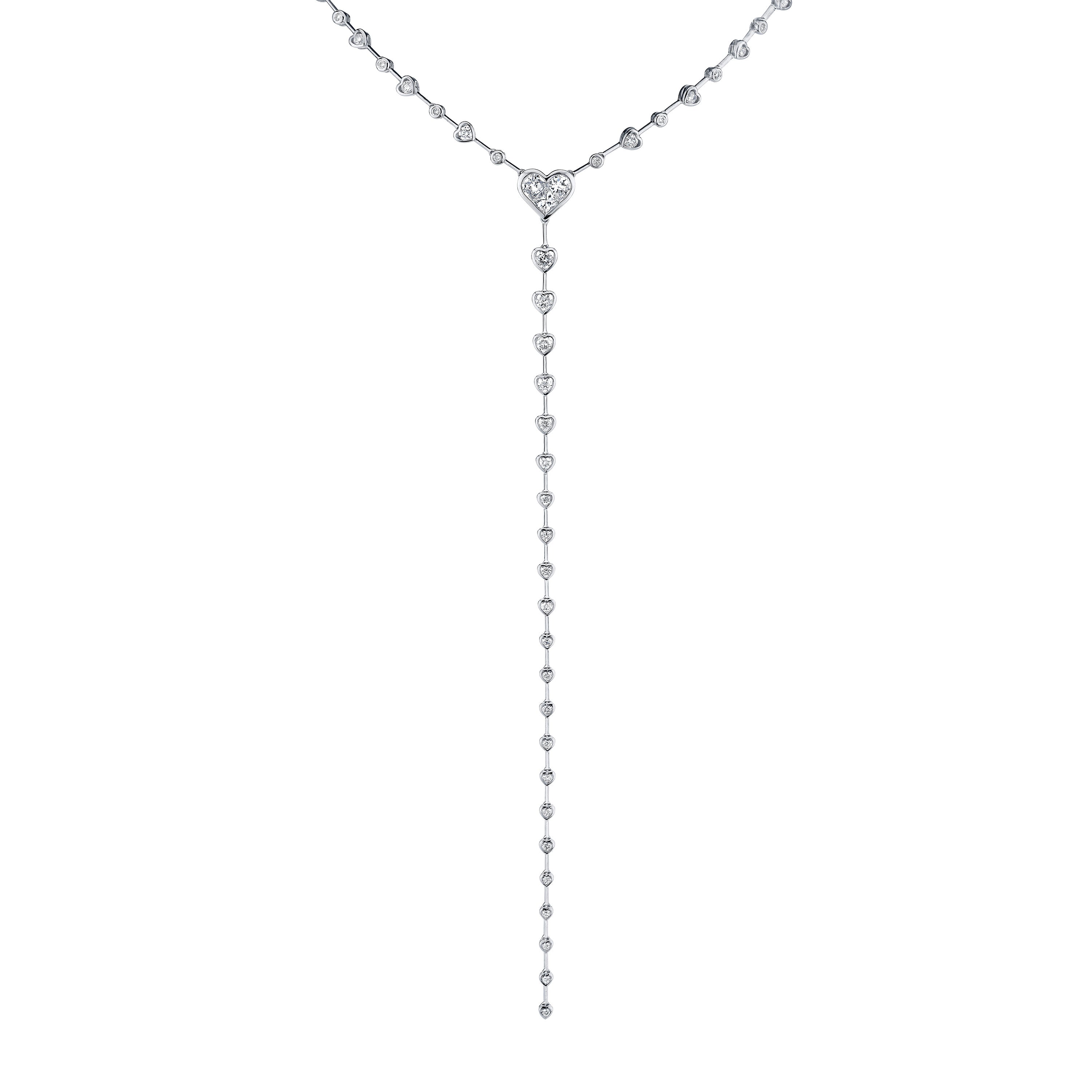 DIAMOND BEZEL HEART Y NECKLACE