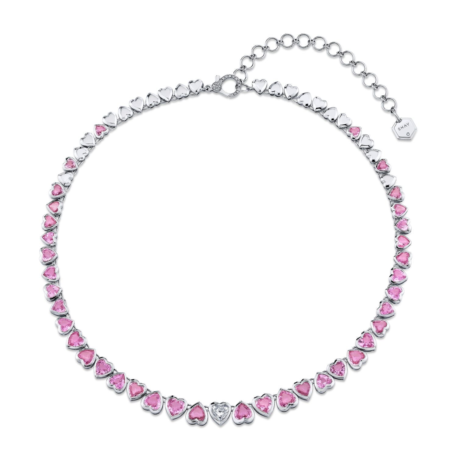 Brianna Diamond & Pink Sapphire Necklace | Princess Jewelry Shop
