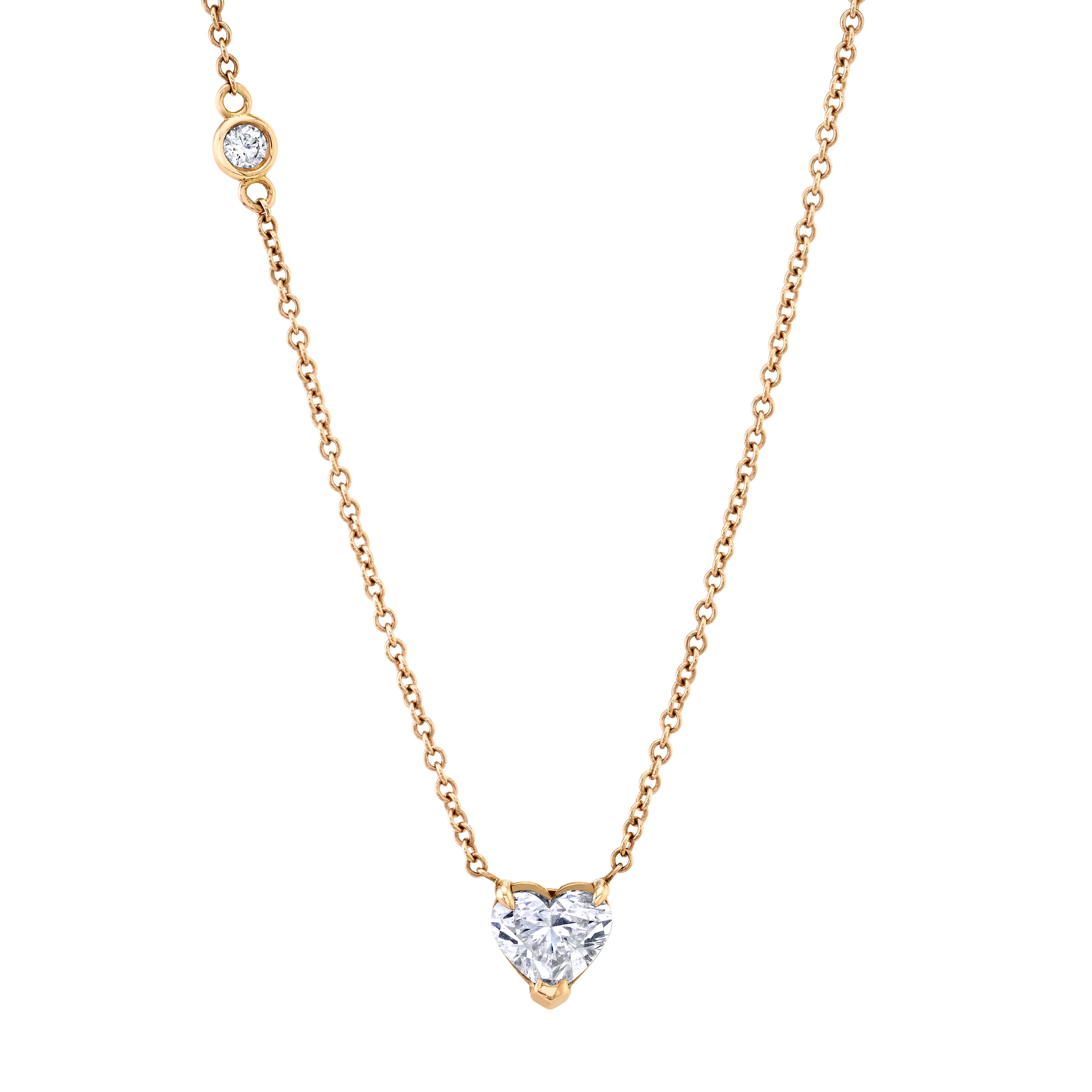 DIAMOND PRONG HEART NECKLACE