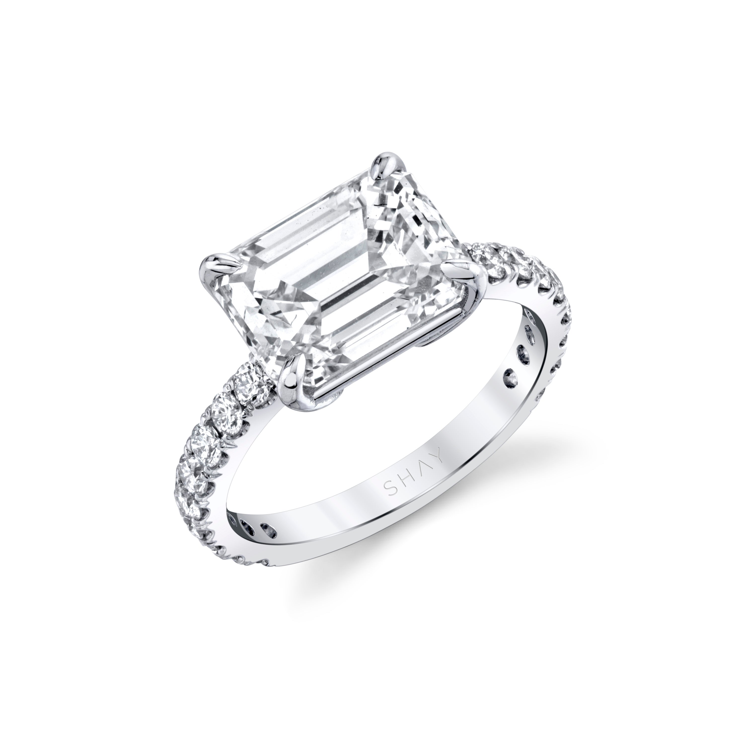 READY TO SHIP DIAMOND EMERALD CUT PINKY RING