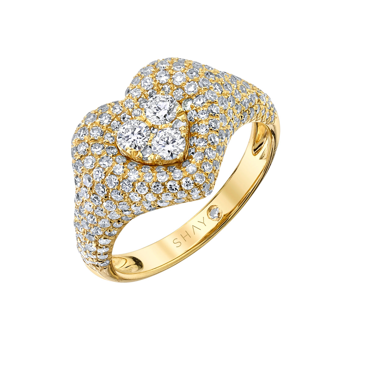 DIAMOND PAVE HEART PINKY RING
