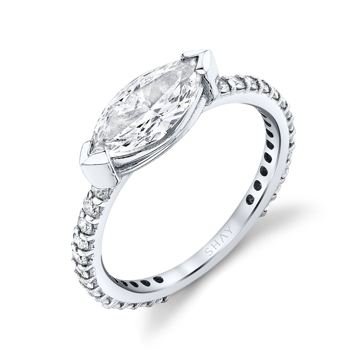 DIAMOND SOLITAIRE MARQUISE PINKY RING