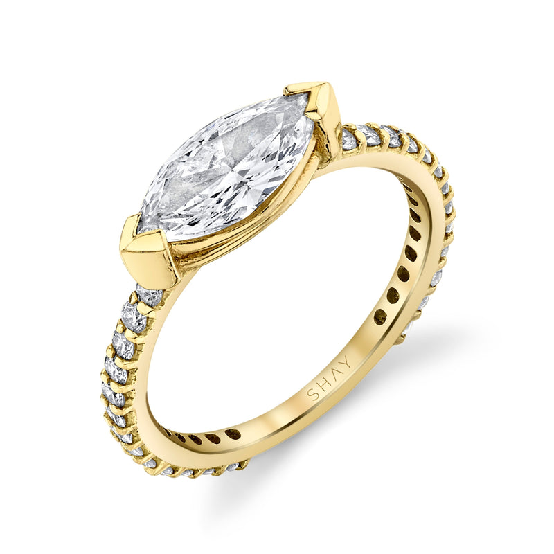 DIAMOND SOLITAIRE MARQUISE PINKY RING