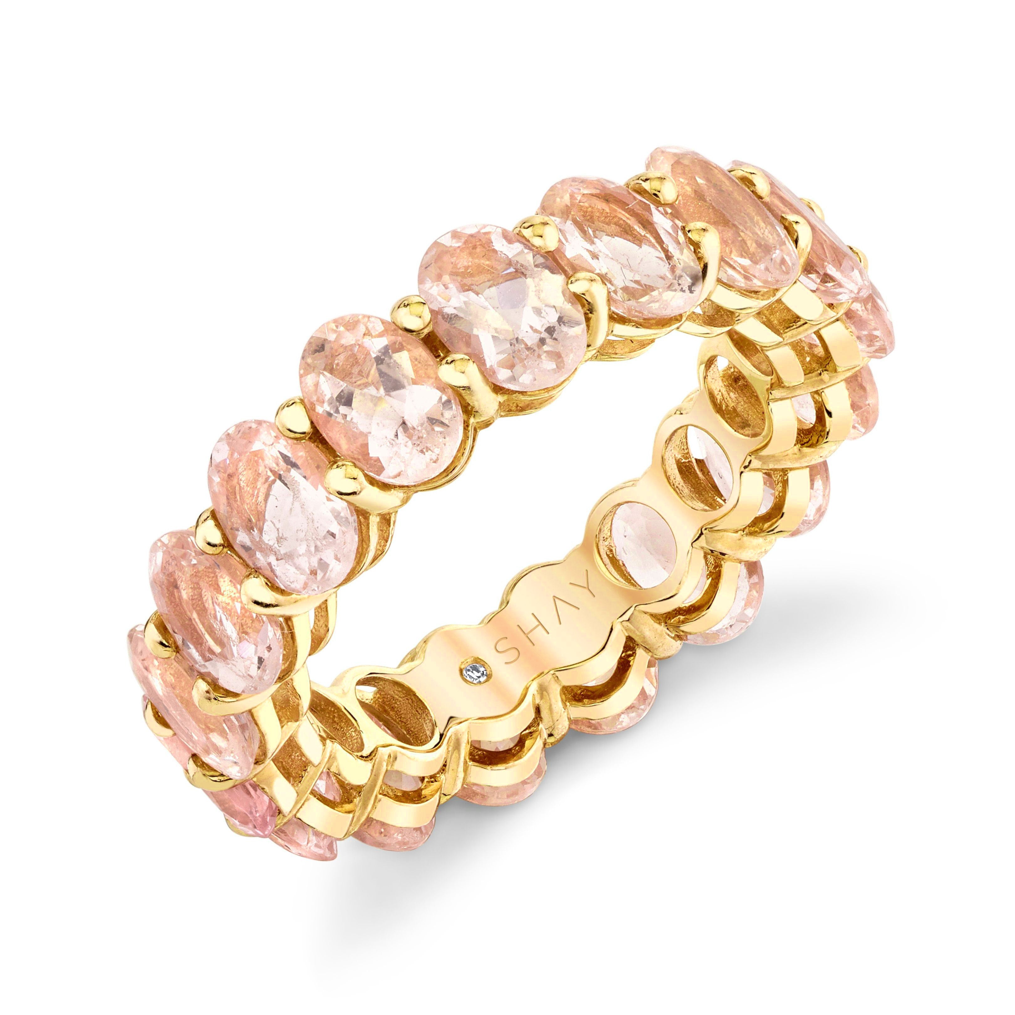 Morganite eternity deals band