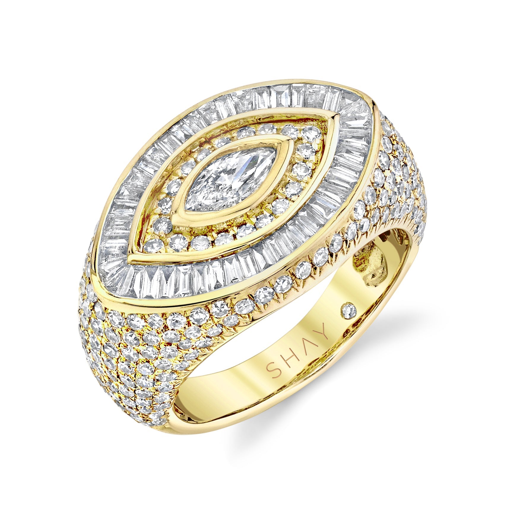 EVIL EYE PAVE PINKY RING
